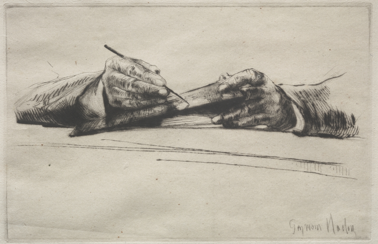 Hands Drypointing — Francis Seymour Haden