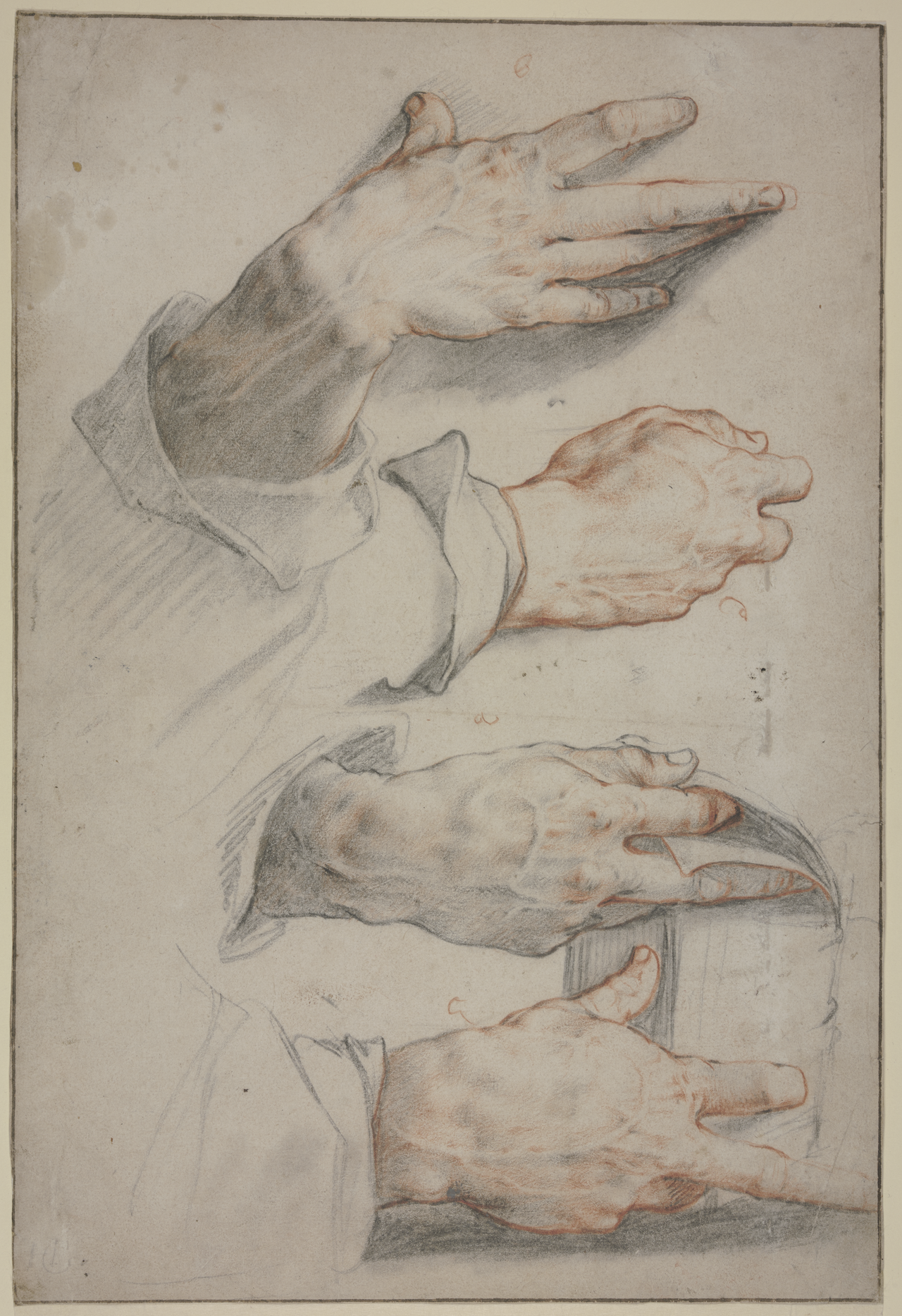 Four studies of a right hand (SM 805z) — Hendrik Goltzius
