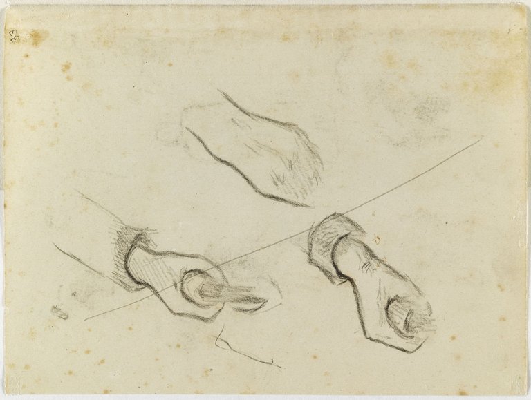 Gauguin - Trois études de mains et d'avant-bras, RF 29877.23, Verso — Paul Gauguin