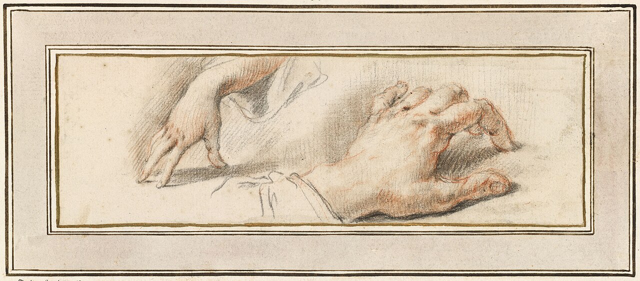 Ricci - A study of hands c. 1716 - c. 1734, RCIN 907071 — Sebastiano Ricci