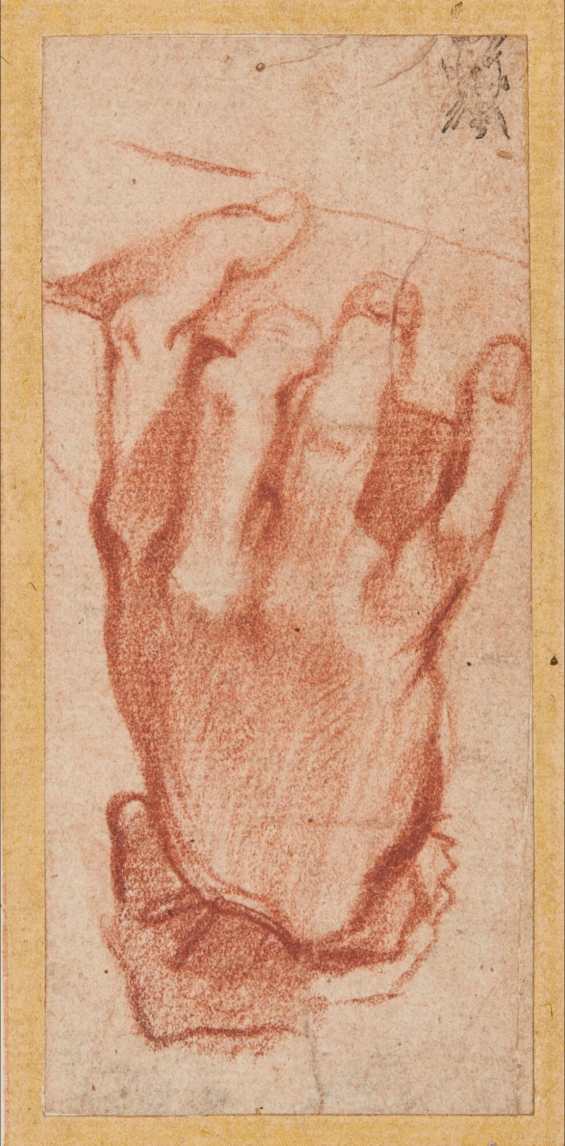 Ferraù Fenzoni - Study of a right hand, playing a musical instrument — Ferraù Fenzoni