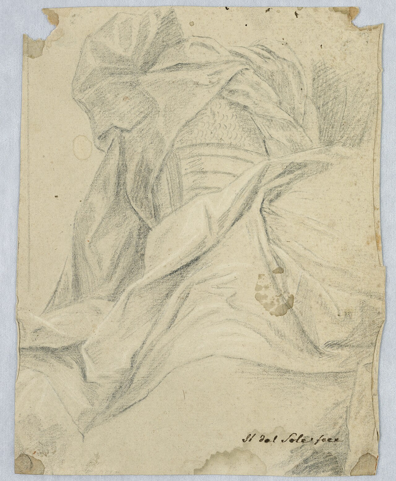 Drawing, Study of Drapery, 1675 (CH 18109903-2) — Unknown artist