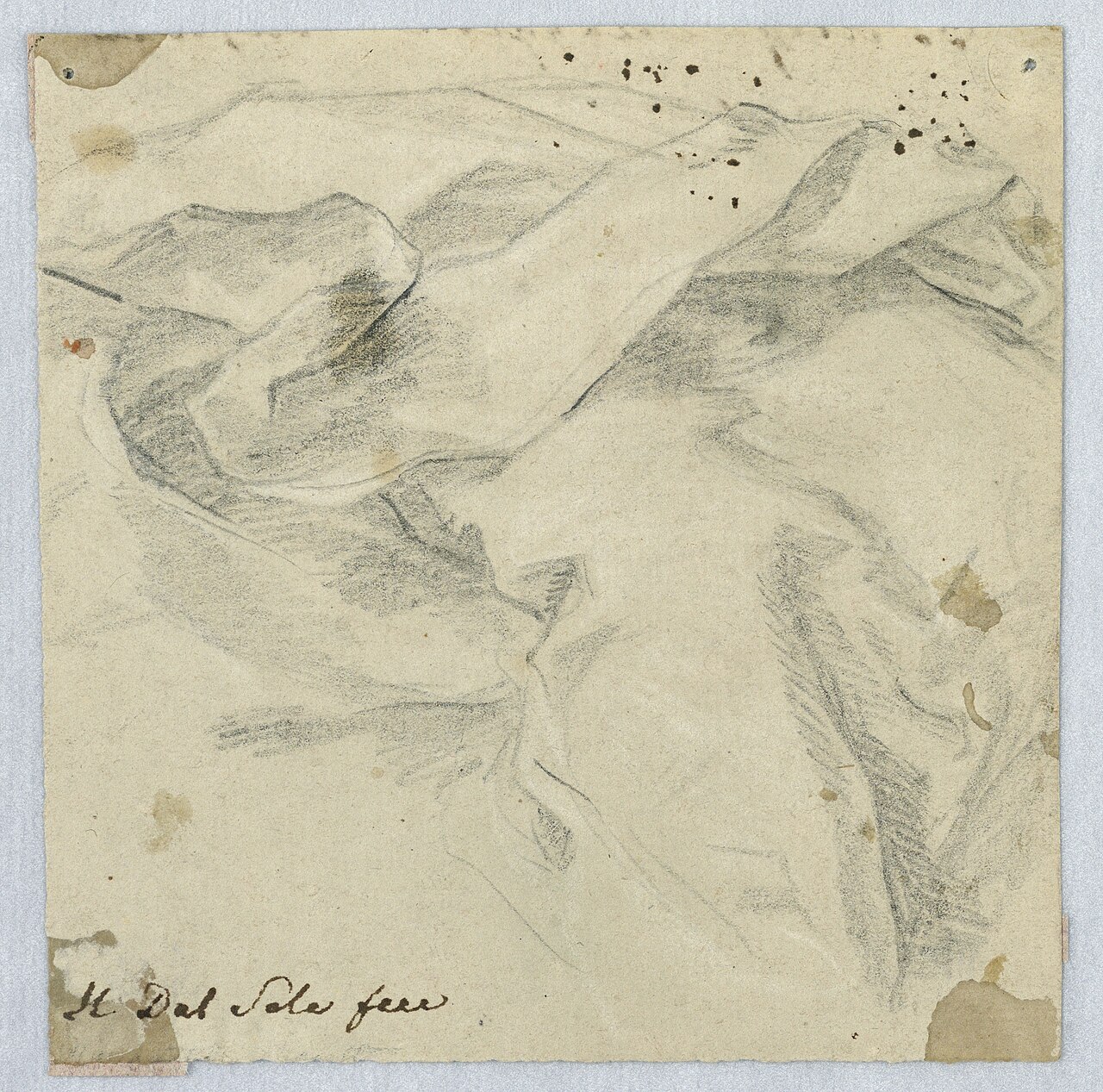 Drawing, Study of Drapery, ca. 1675 (CH 18109909) — Unknown artist