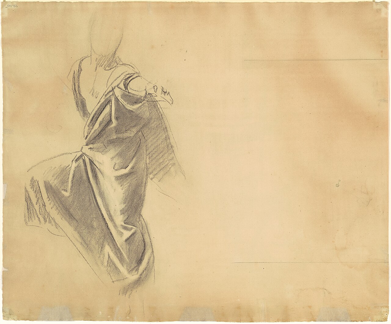 John Singer Sargent, Study of Drapery (verso), 1920-1922, NGA 209286 — John Singer Sargent