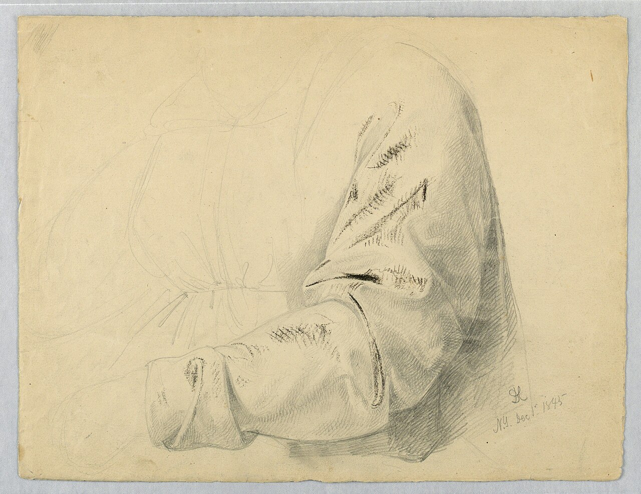 Drawing, Drapery Study of Bodice, December 1, 1845 (CH 18565807) — Daniel Huntington