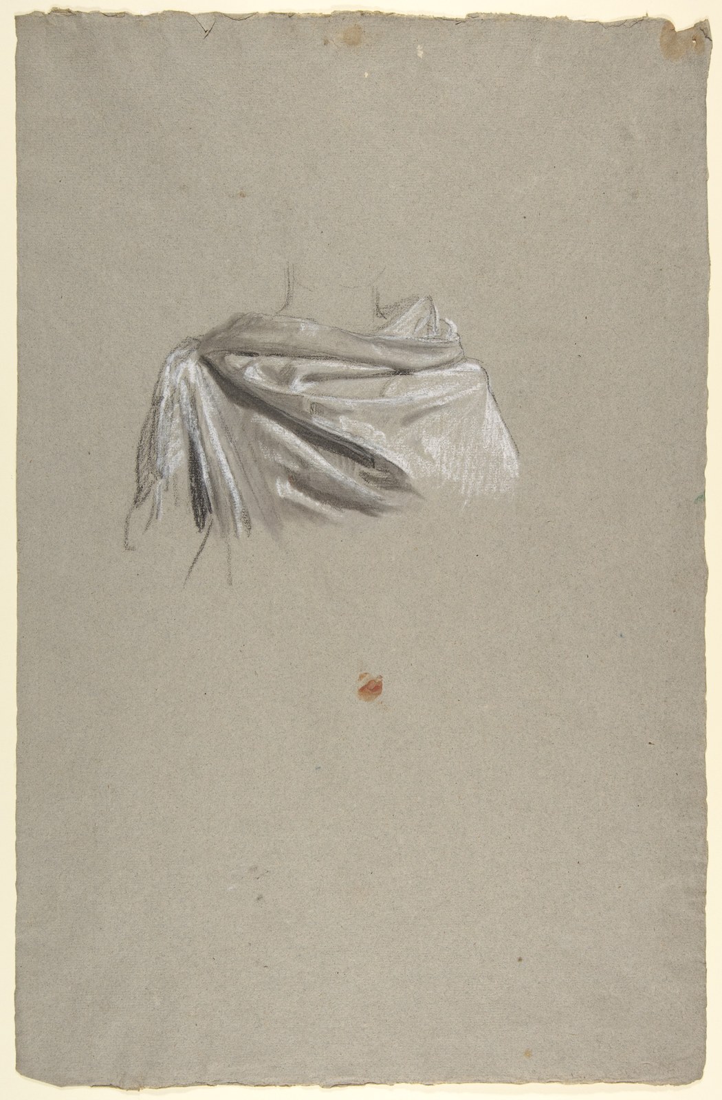 Drapery Study for Soldier (middle register; study for wall paintings in the Chapel of Saint Remi, Sainte-Clotilde, Paris, 1858) — Isidore Pils