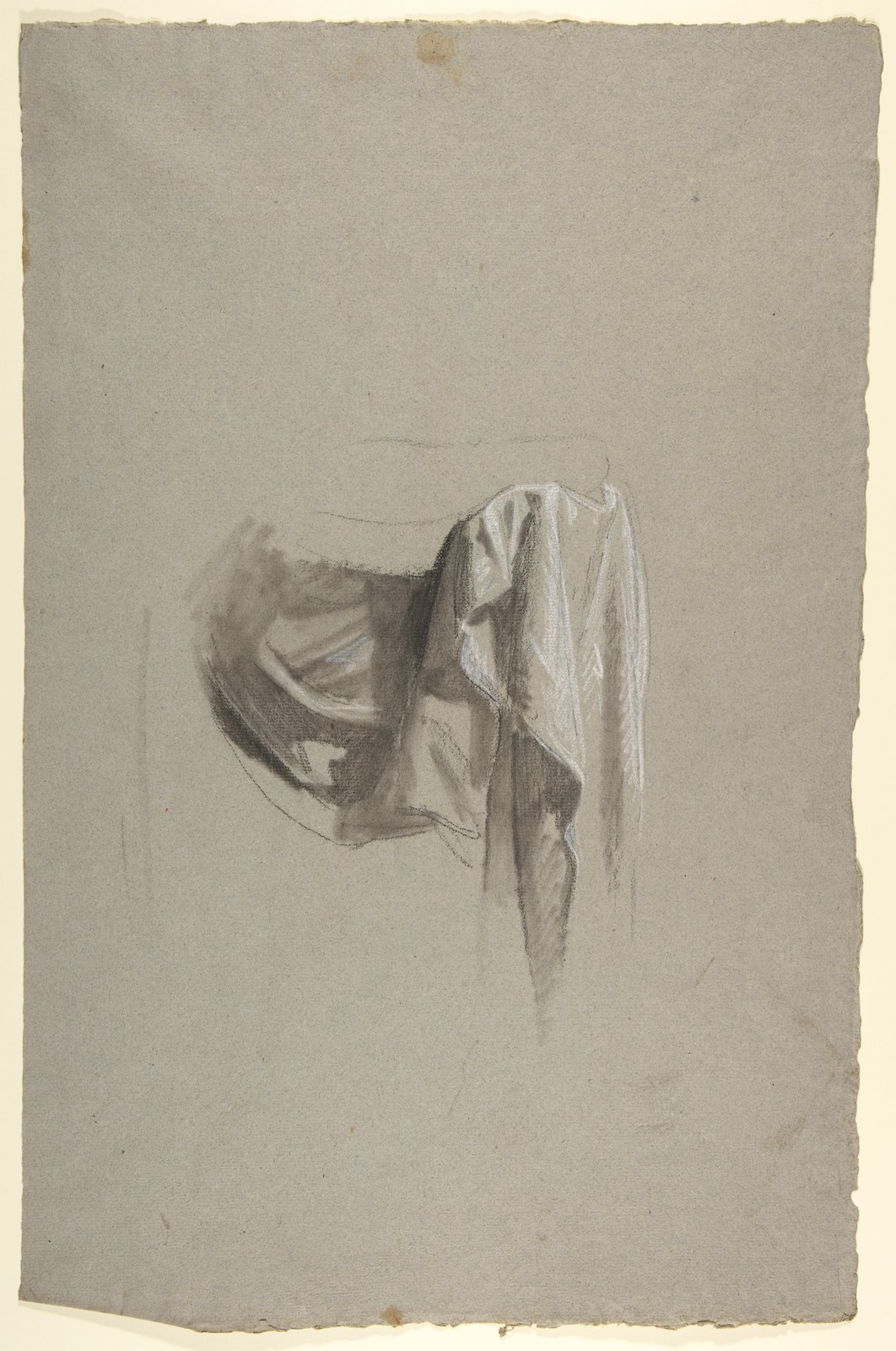 Drapery Study for Figure Holding Crown (middle register); study for wall paintings in the Chapel of Saint Remi, Sainte-Clotilde, Paris, 1858 — Isidore Pils
