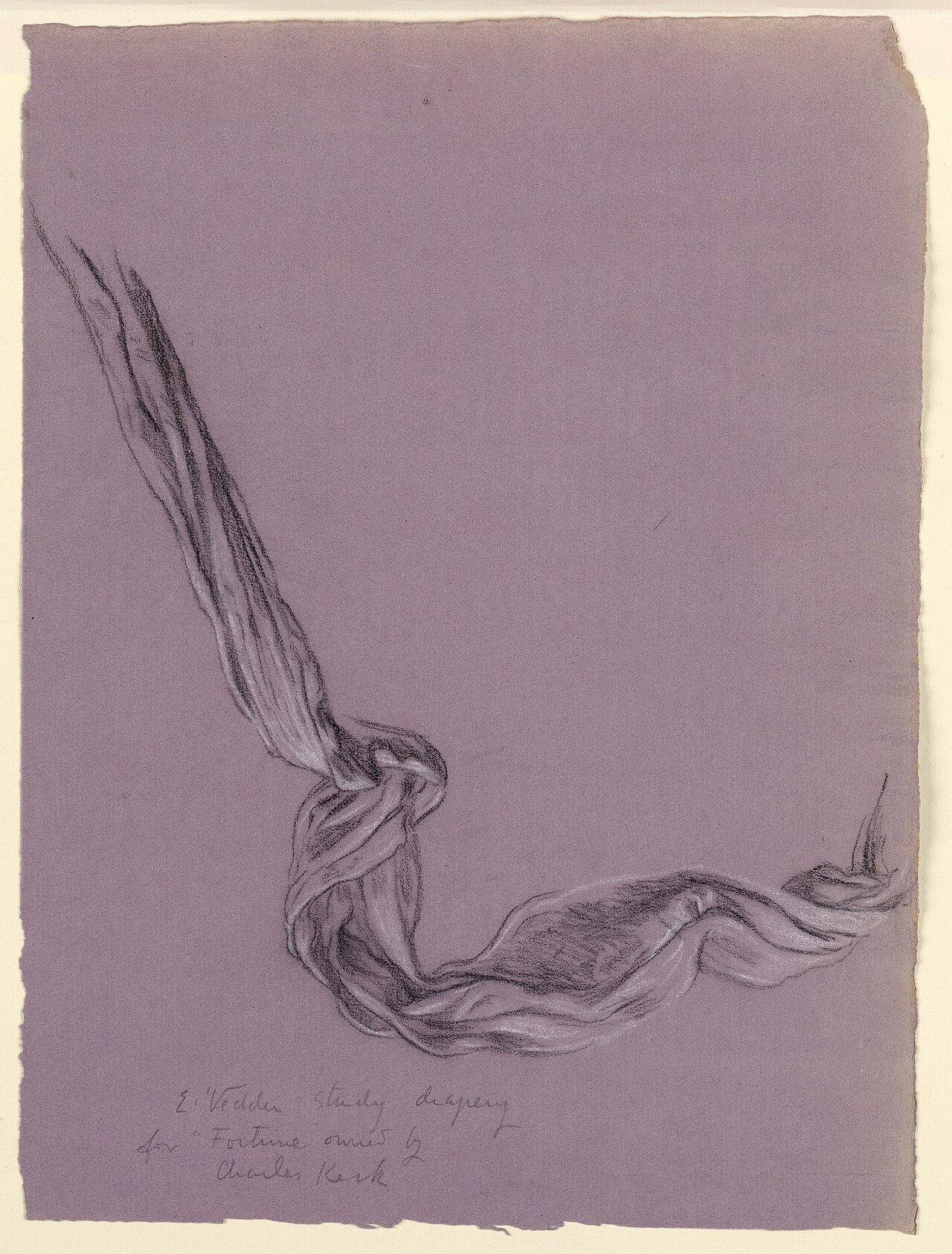 Drawing, Study of Drapery of "Fortune", ca. 1890 (CH 18404517) — Elihu Vedder