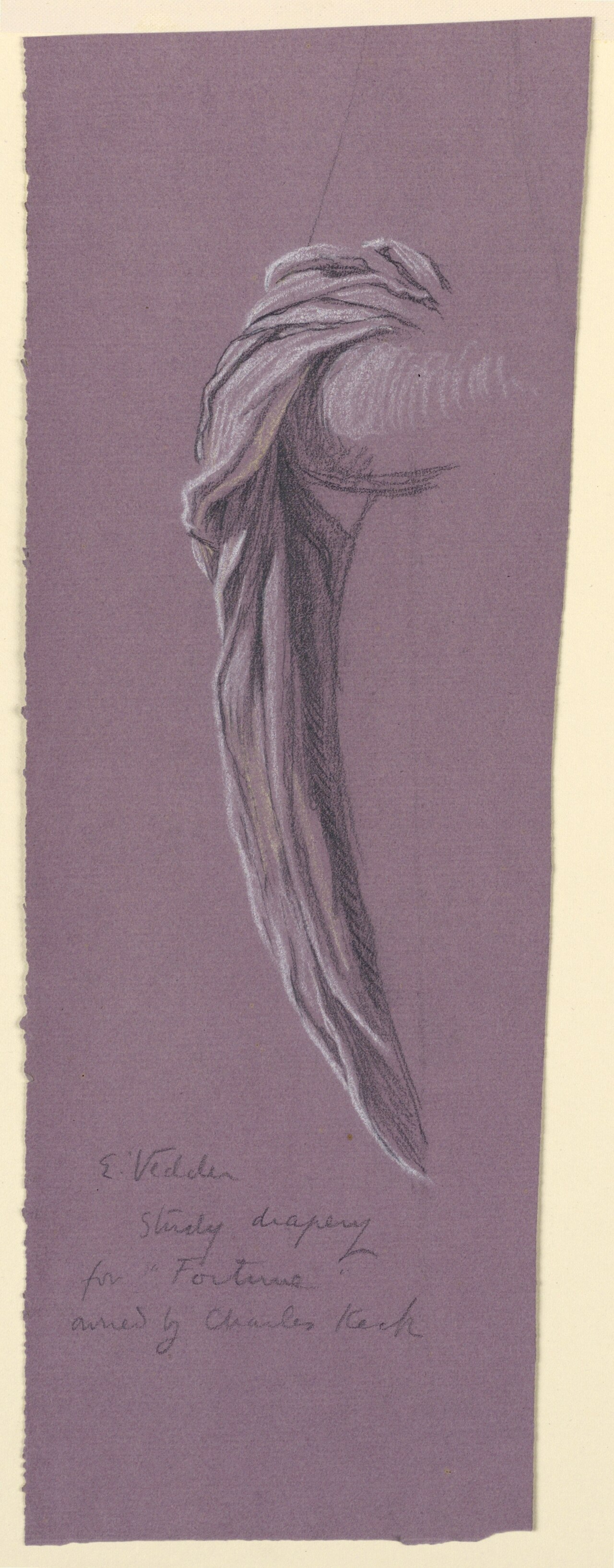 Drawing, Study of Drapery of "Fortune", ca. 1890 (CH 18404515) — Elihu Vedder
