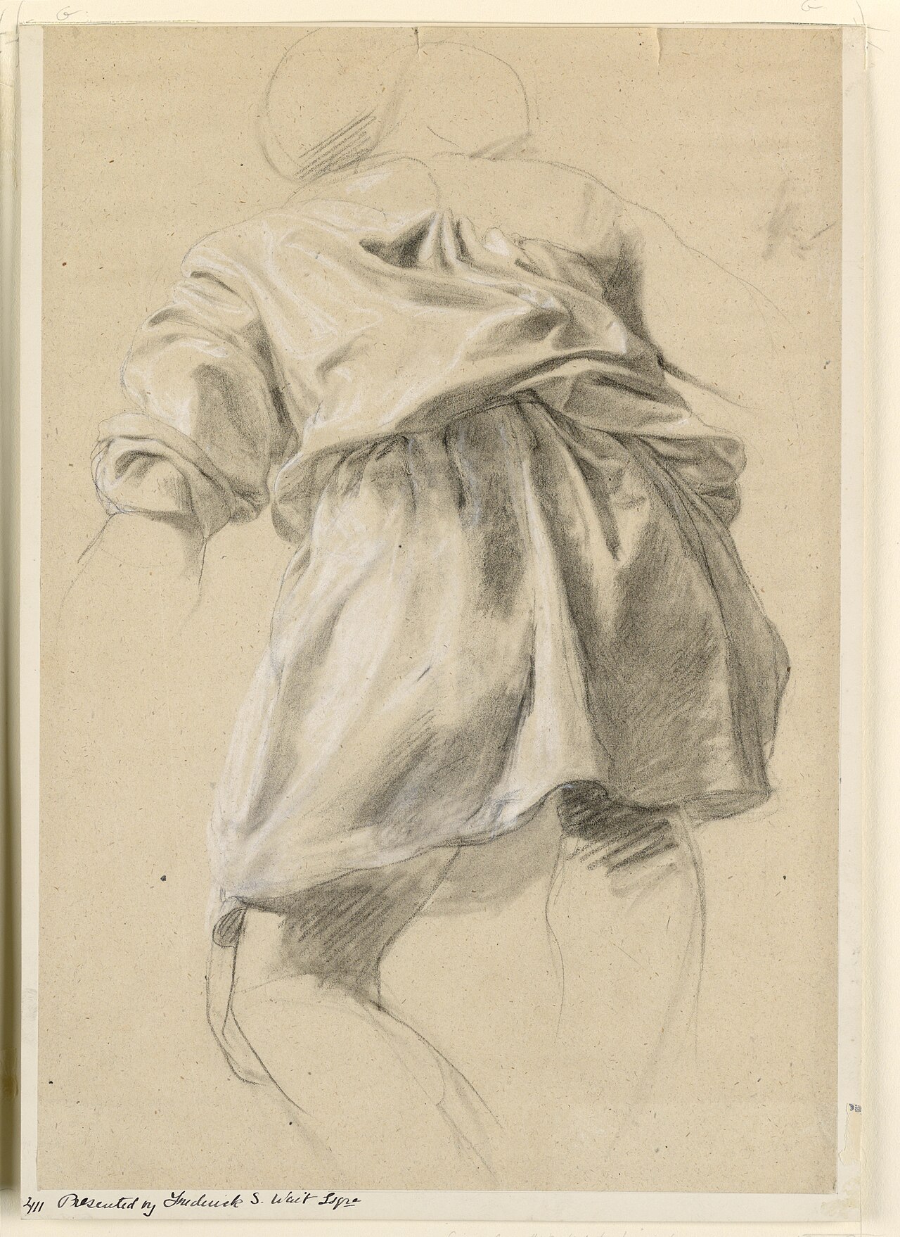 Drawing, Drapery Study, 19th century (CH 18165687) — Artista ignoto