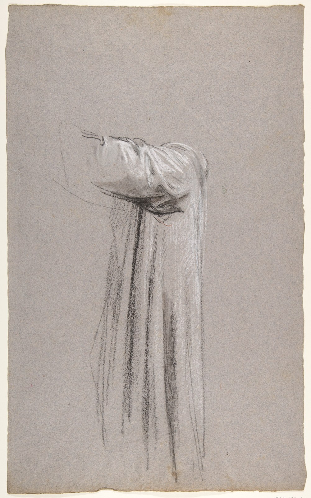 Drapery Study for a Monk (lower register; study for wall paintings in the Chapel of Saint Remi, Sainte-Clotilde, Paris, 1858) — Isidore Pils