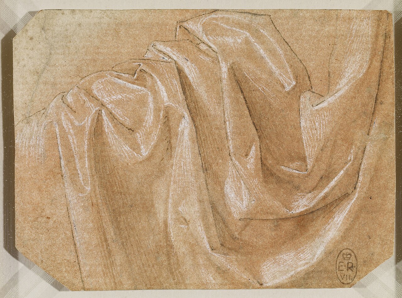 Anonymous Florentine, 15th century - RCIN 912522, A study of drapery c.1470-80 — Leonardo da Vinci