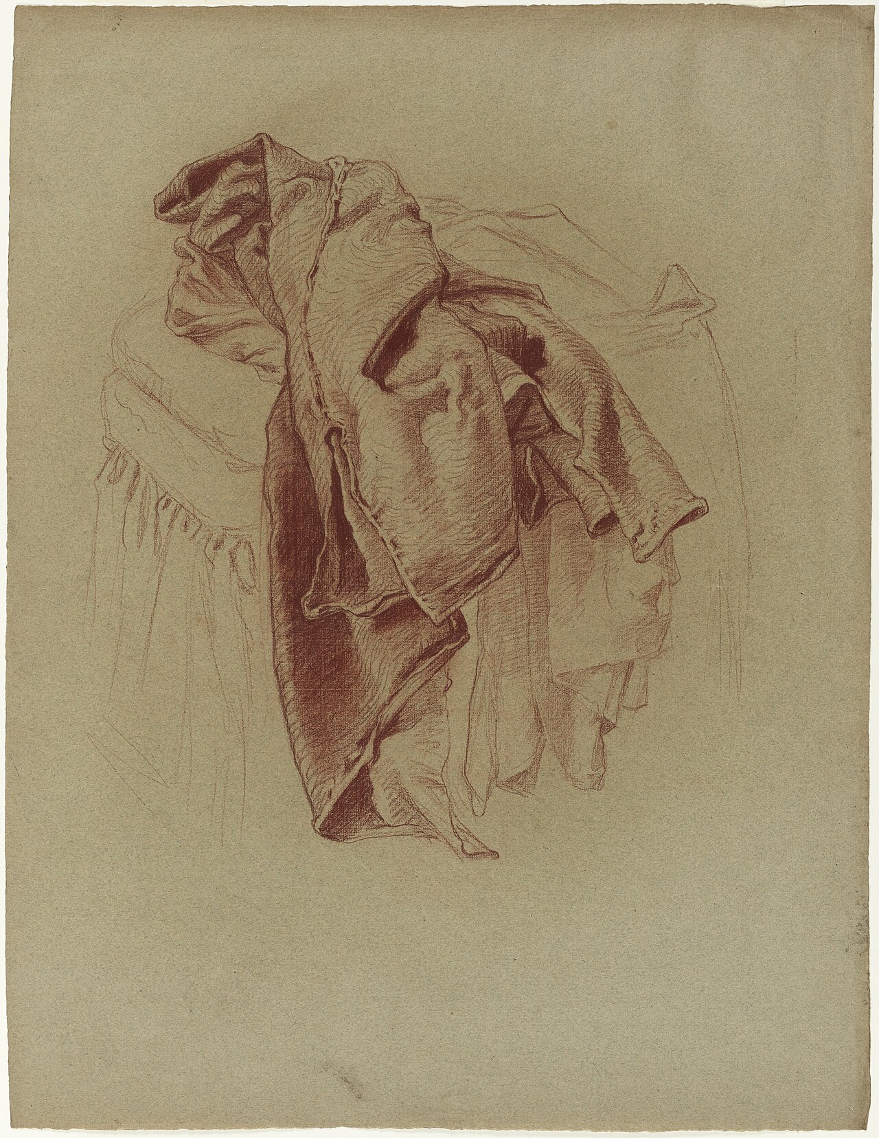 Etude de draperie vêtement posé sur un siège, PPD4071 — Alfred Plauzeau