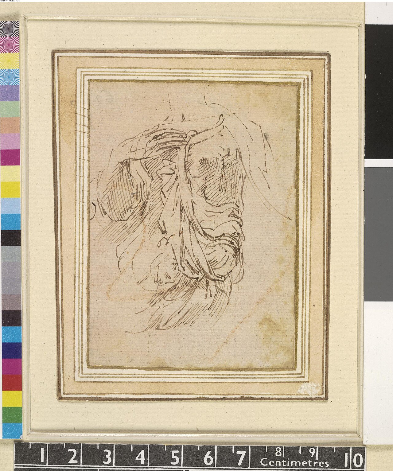 Parmigianino - Study of drapery on the body of a seated woman, 1905,1110.61 — Parmigianino