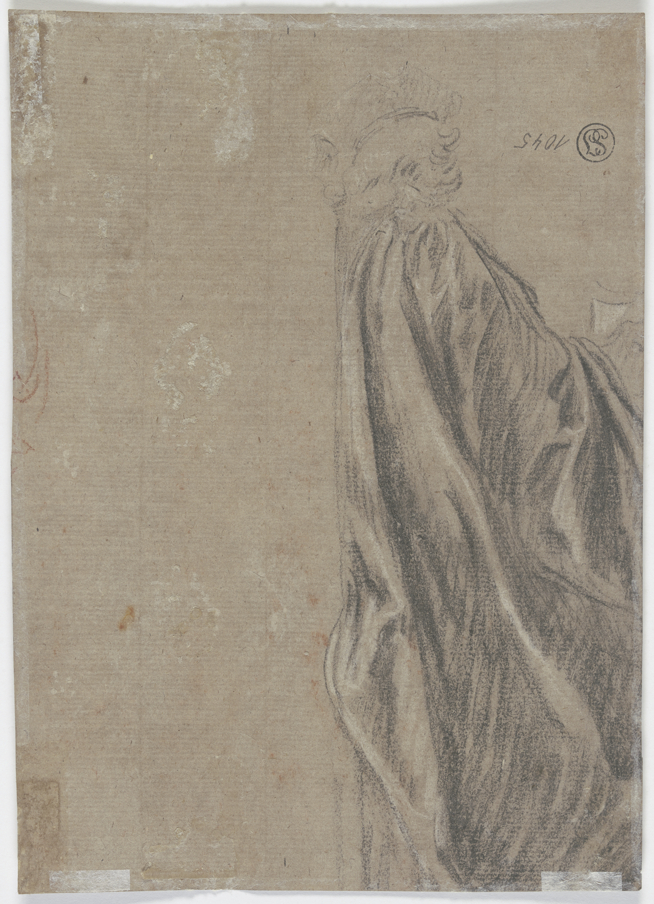 Gewandfigur in Rückansicht mit ausgestrecktem rechten Arm (?) (SM 1045vz) — Nicolas Lancret