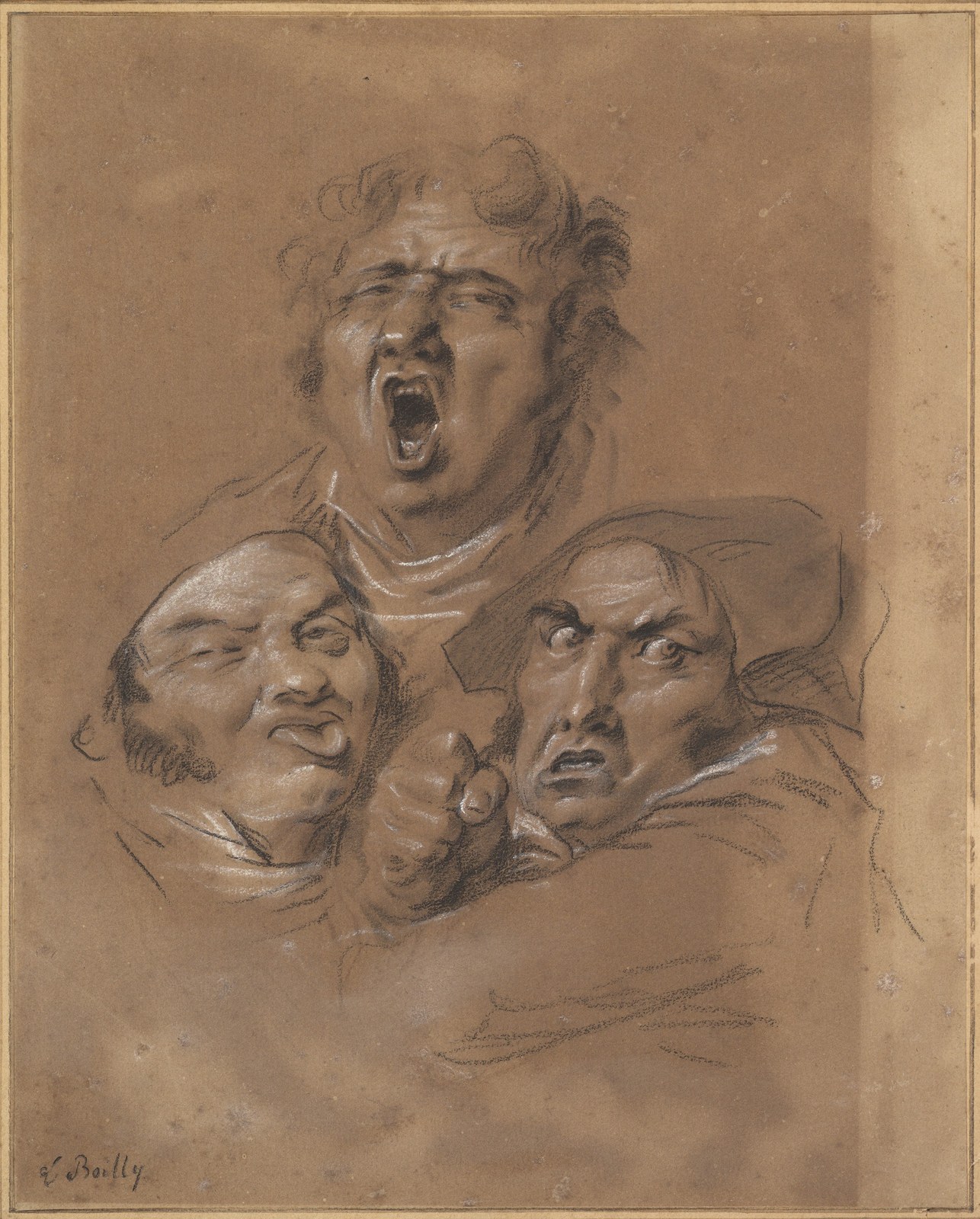 Study of Three Heads — Louis Léopold Boilly