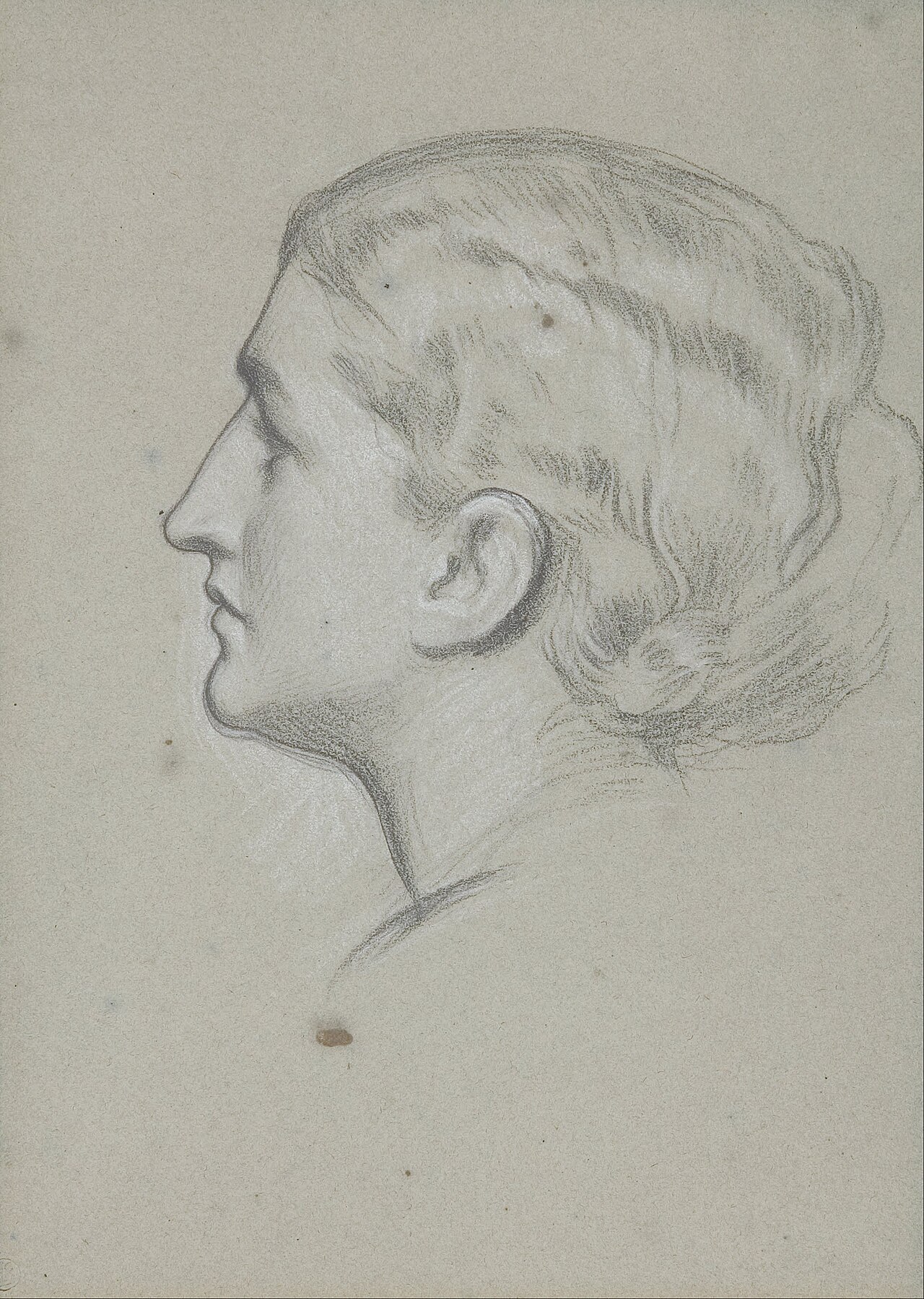 Frederic Leighton - Study of a woman's head for the painting 'A noble lady of Venice' - Google Art Project — Frederic Leighton