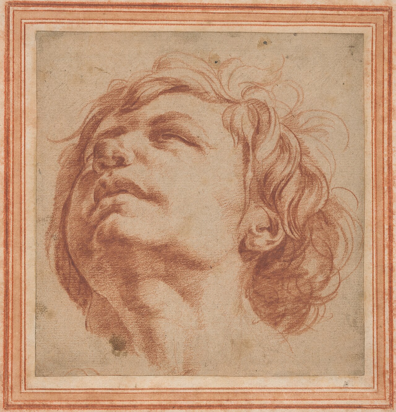 Dirk Helmbreker, Head Study of a Young Man Looking Upward, 1660s?, NGA 208867 — Dirk Helmbreker