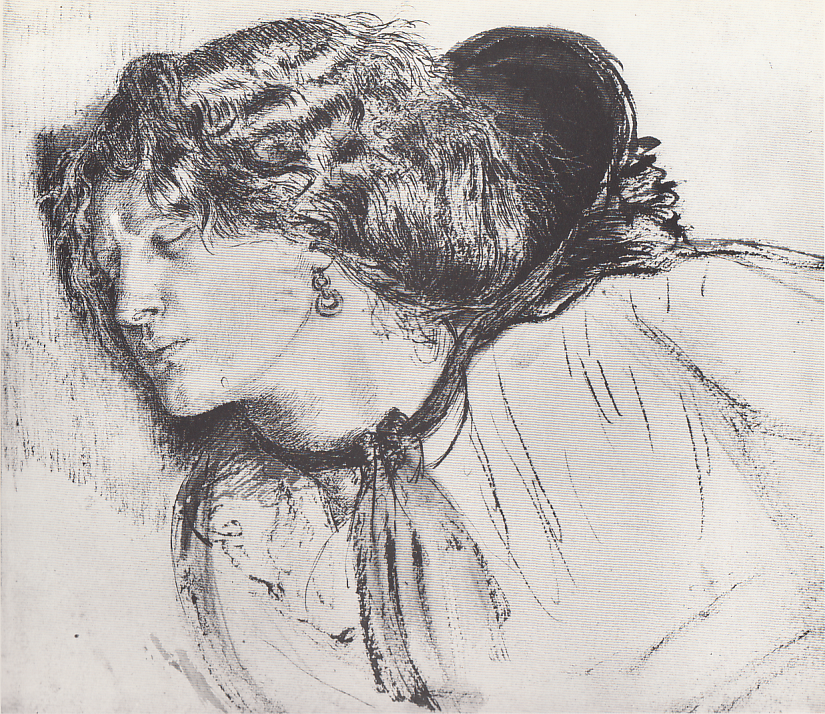 Dante Gabriel Rossetti Head Study for Found (Fanny Cornforth) — Dante Gabriel Rossetti