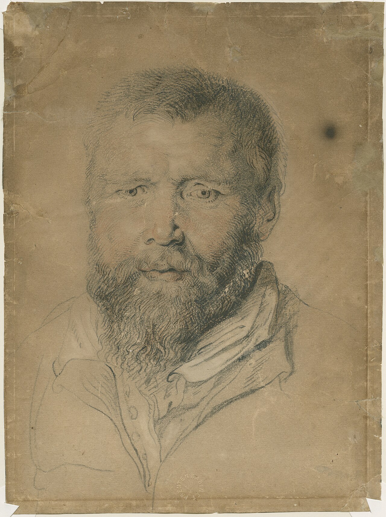 Jan Cossiers (Attr.) - Study of the head of a man — Attributed to Jan Cossiers