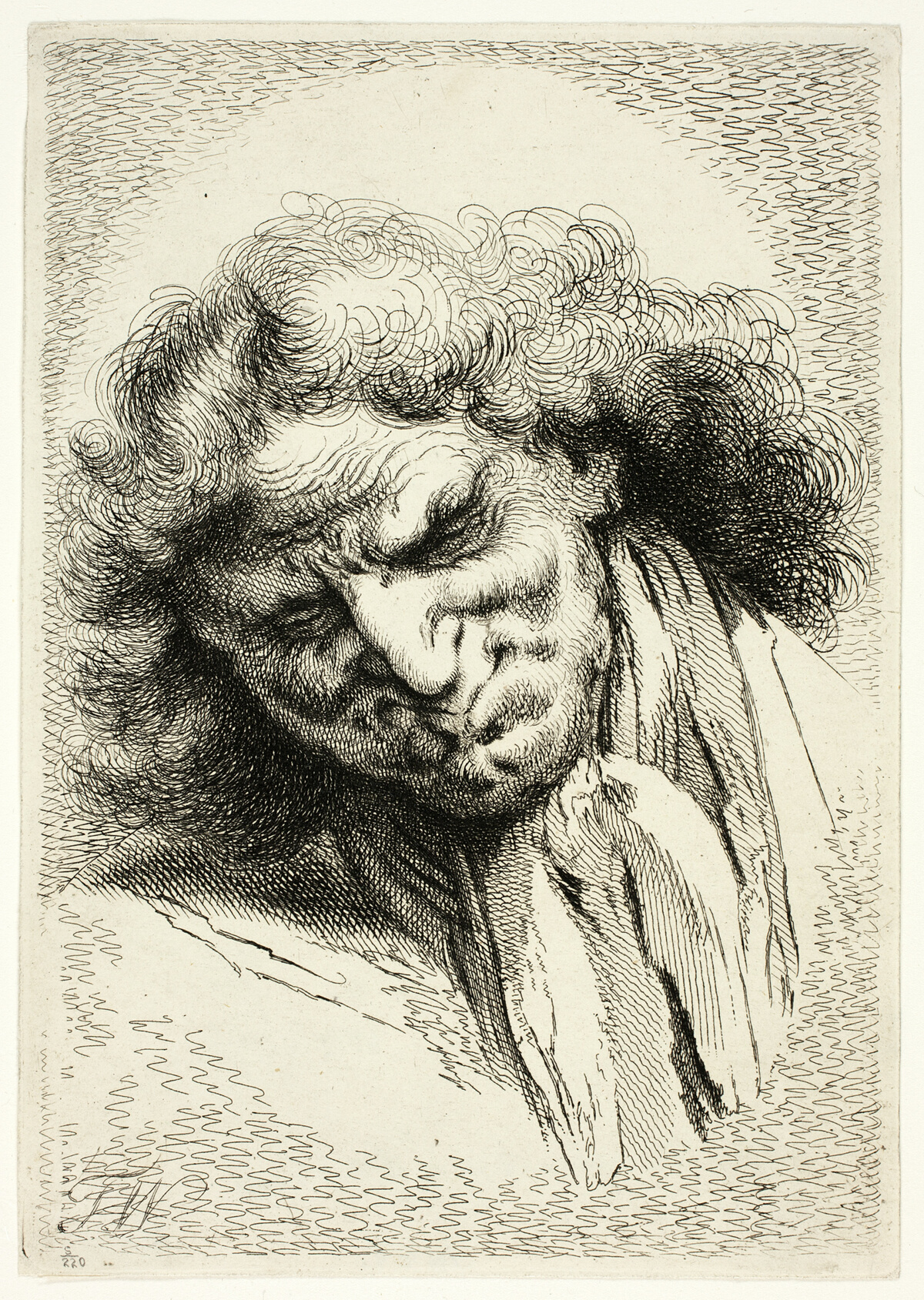 Head of an Old Man Sleeping — Thomas Worlidge