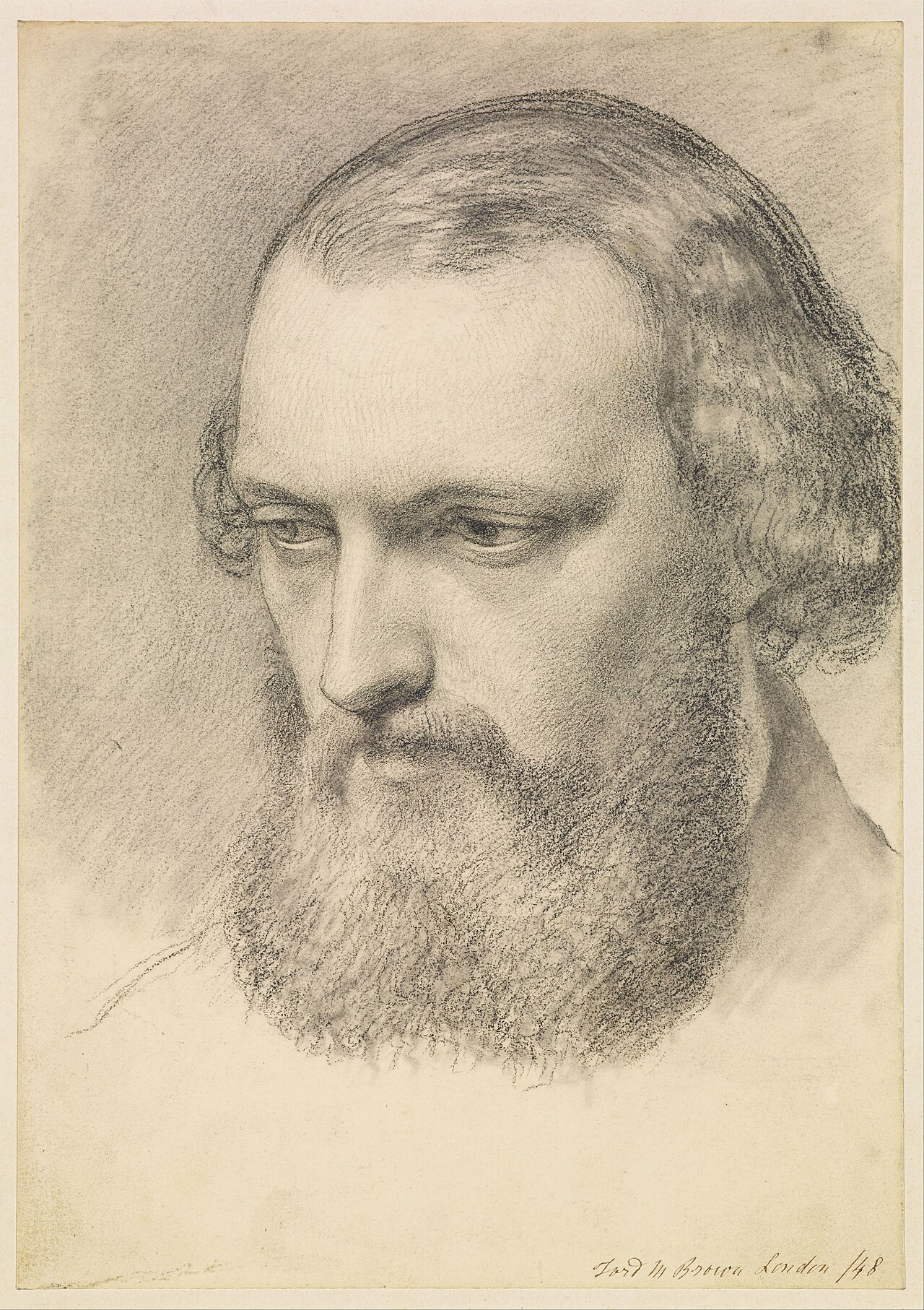 Ford Madox Brown - Portrait- Head Study of Daniel Casey (Three-quarter View) - Google Art Project — Ford Madox Brown