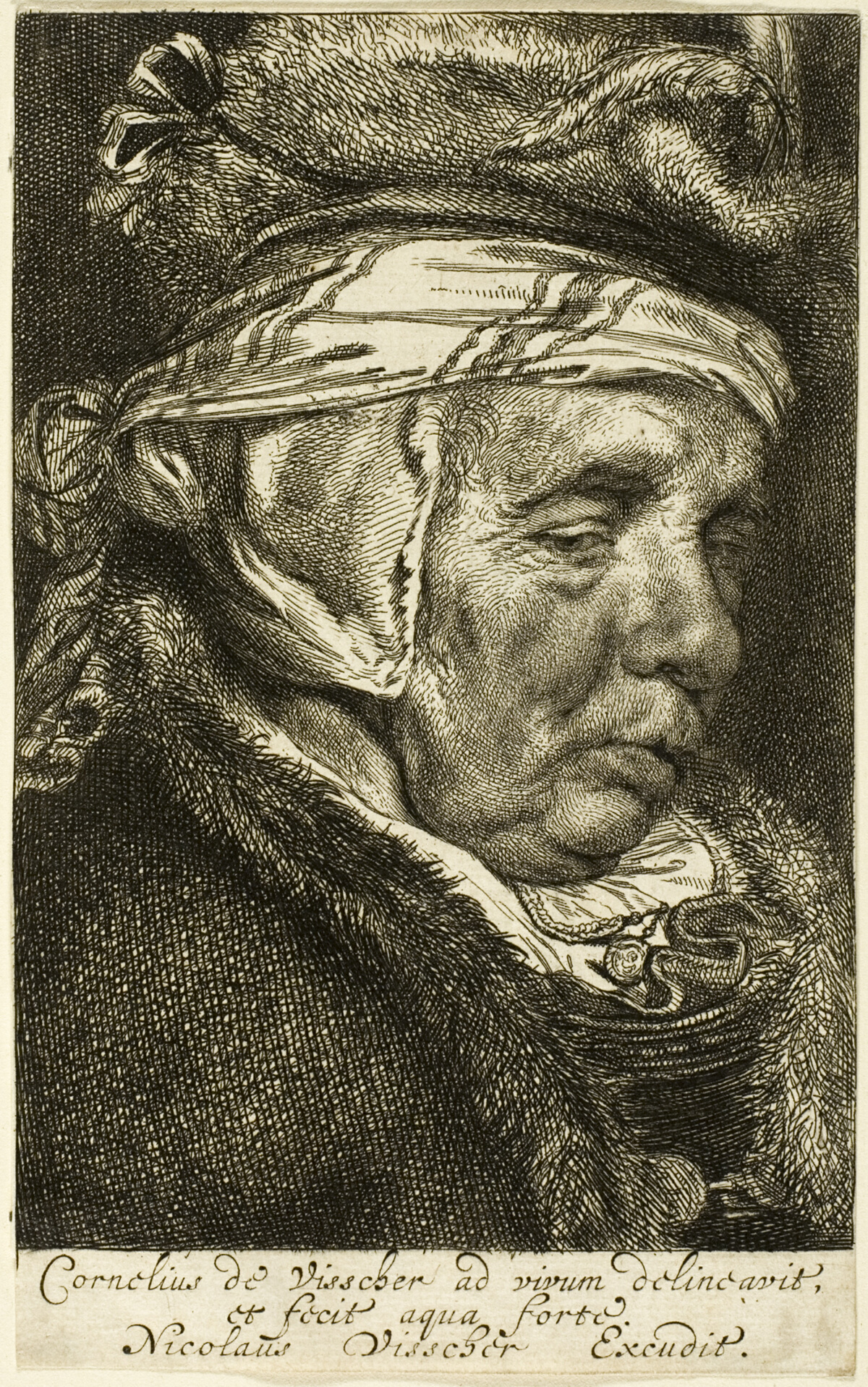 Head of an Old Woman (so-called portrait of Visscher's mother) — Cornelis Visscher