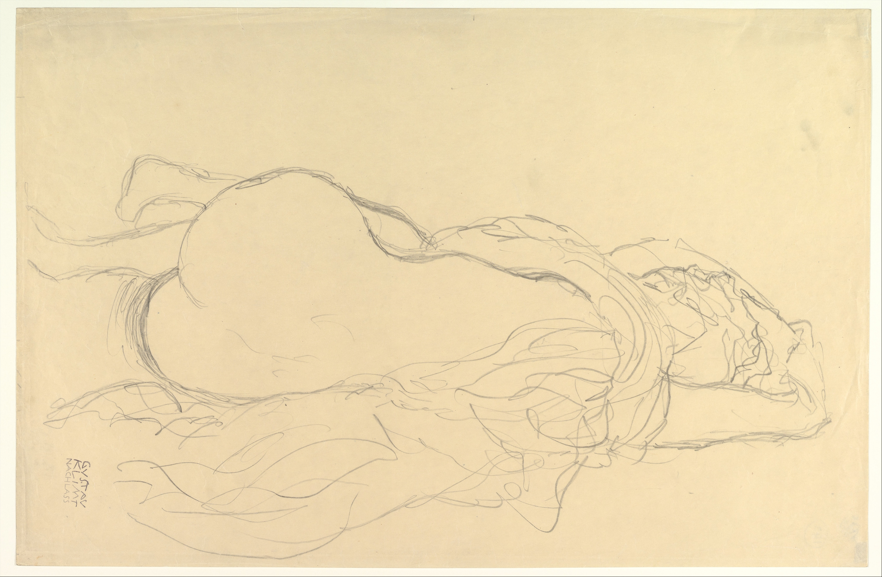 [SCHIENA] Reclining Nude with Drapery, Back View — Gustav Klimt