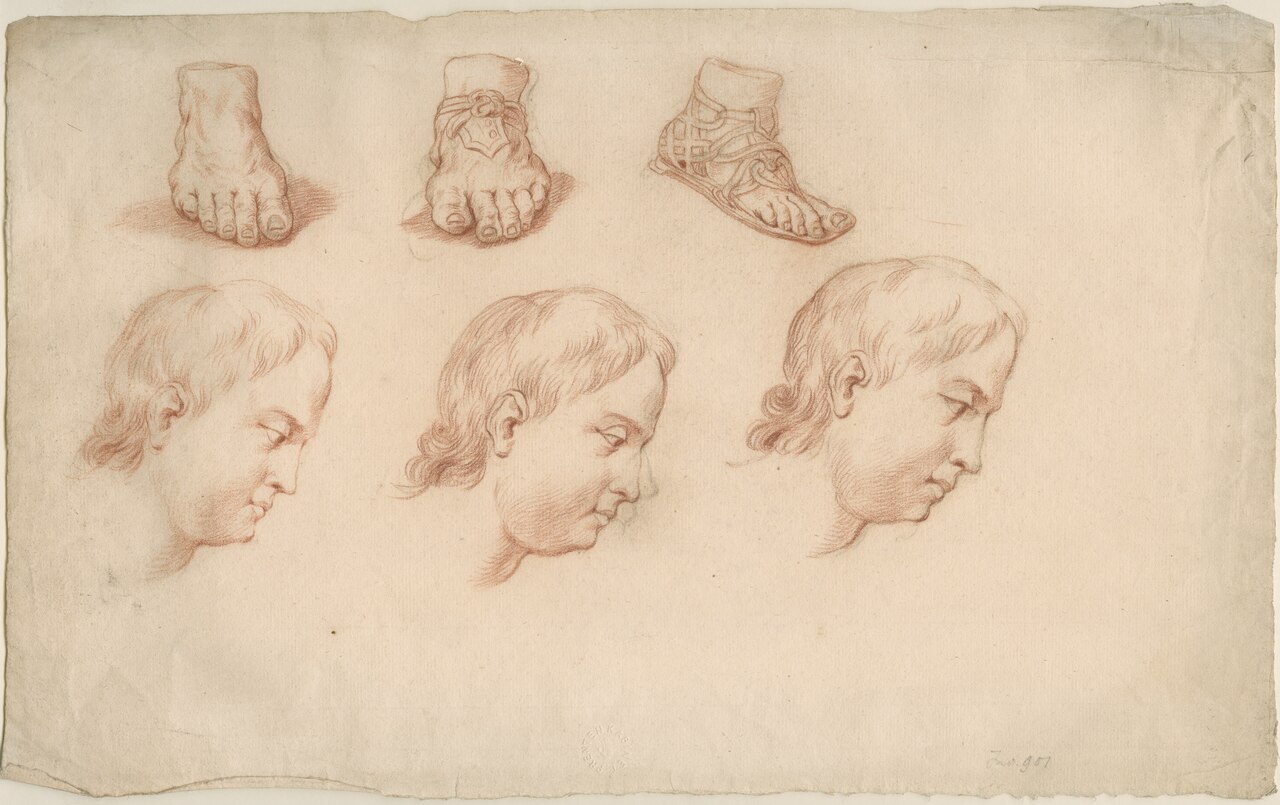 [PIEDI] Studie van voeten en hoofden, objectno PK.OT.00901 — Artiste inconnu