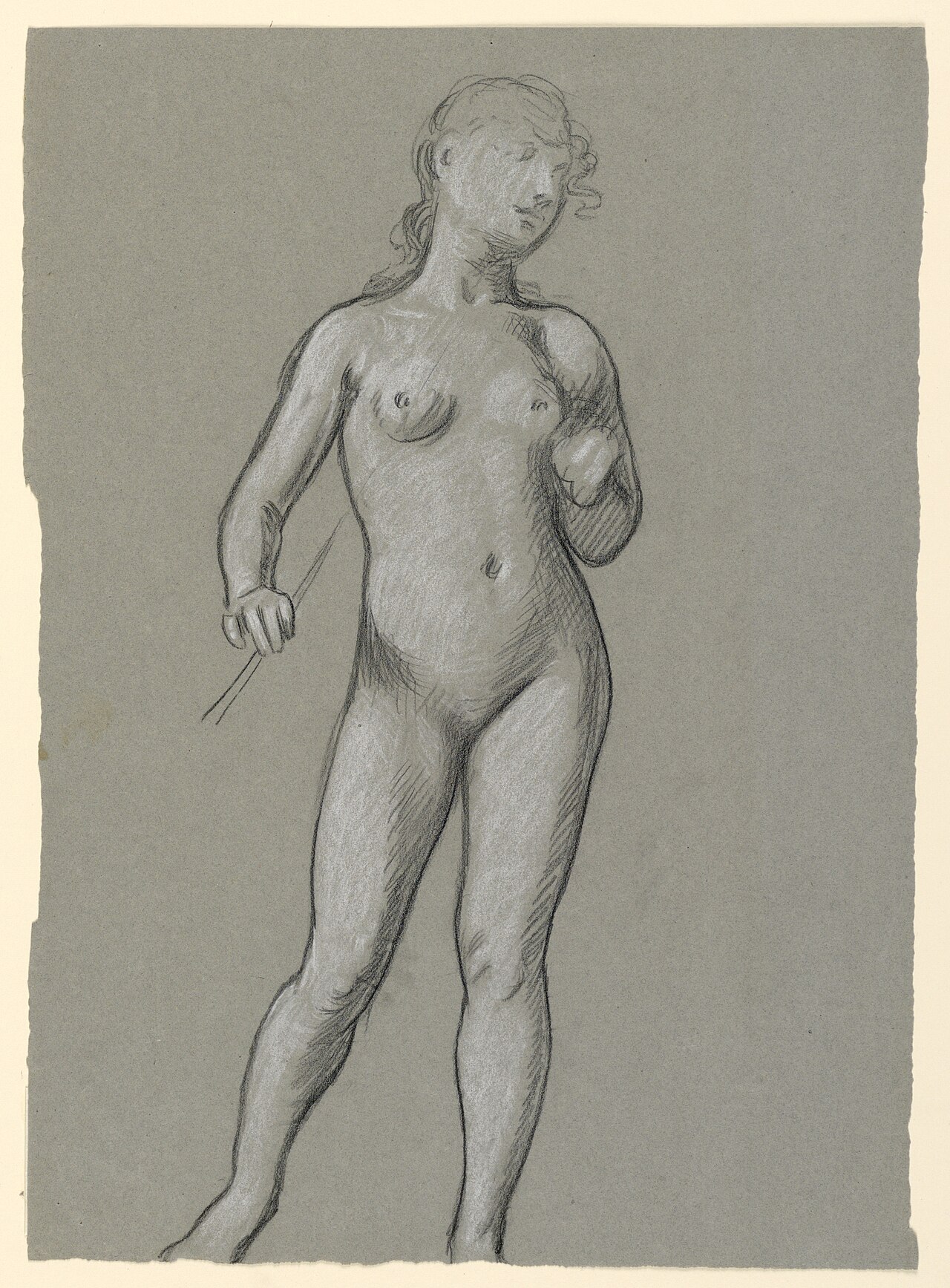 [PIEDI] Drawing, Study of Female Nude, ca. 1885 (CH 18404499) — Elihu Vedder