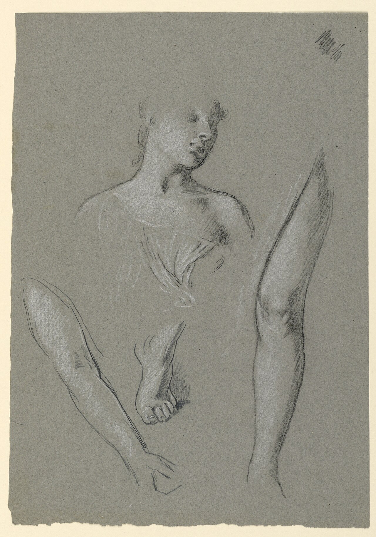 [PIEDI] Drawing, details of figure studies, ca. 1885 (CH 18404497) — Elihu Vedder