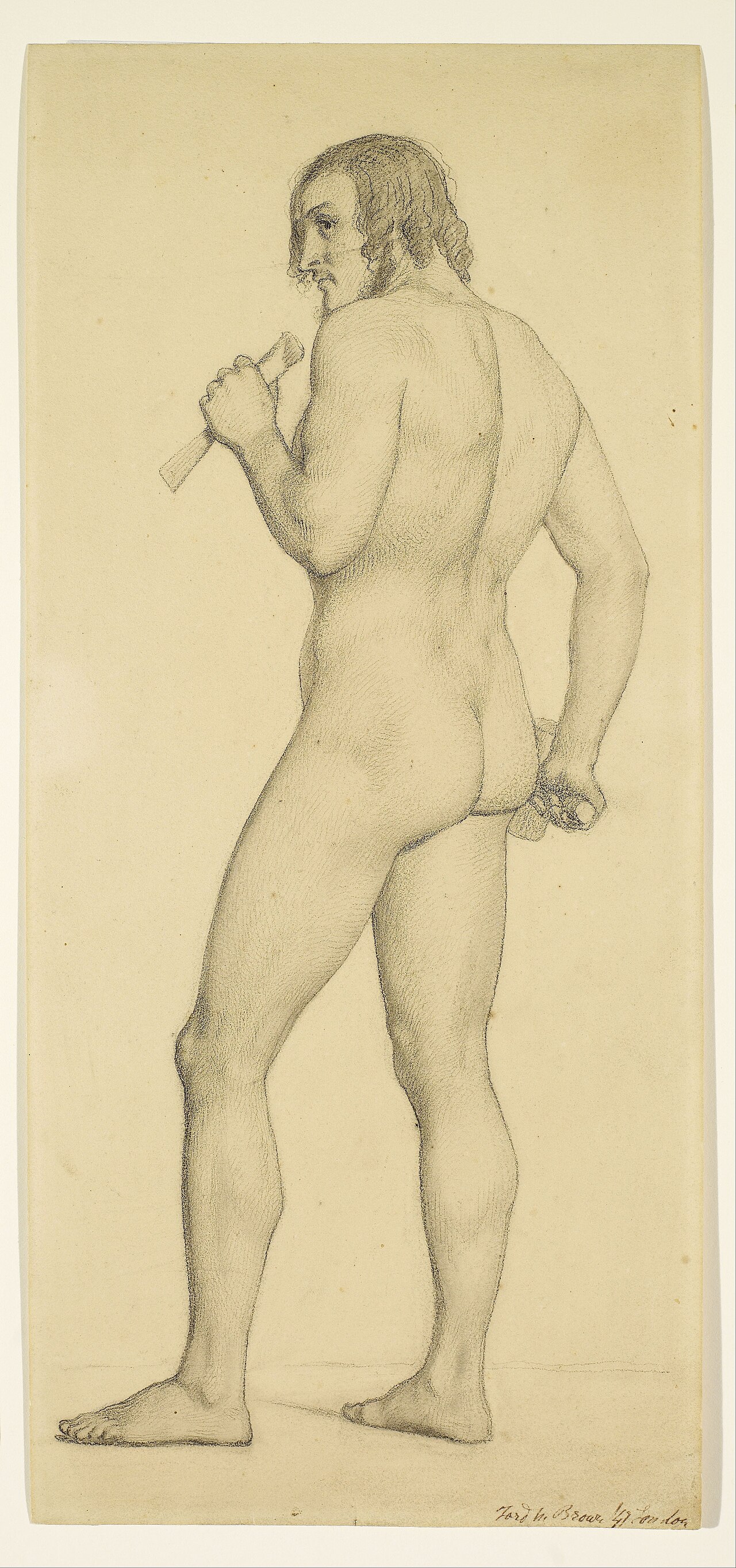 [SCHIENA] Ford Madox Brown - Male - Academic nude Study posed as a Sculptor - Google Art Project — Ford Madox Brown