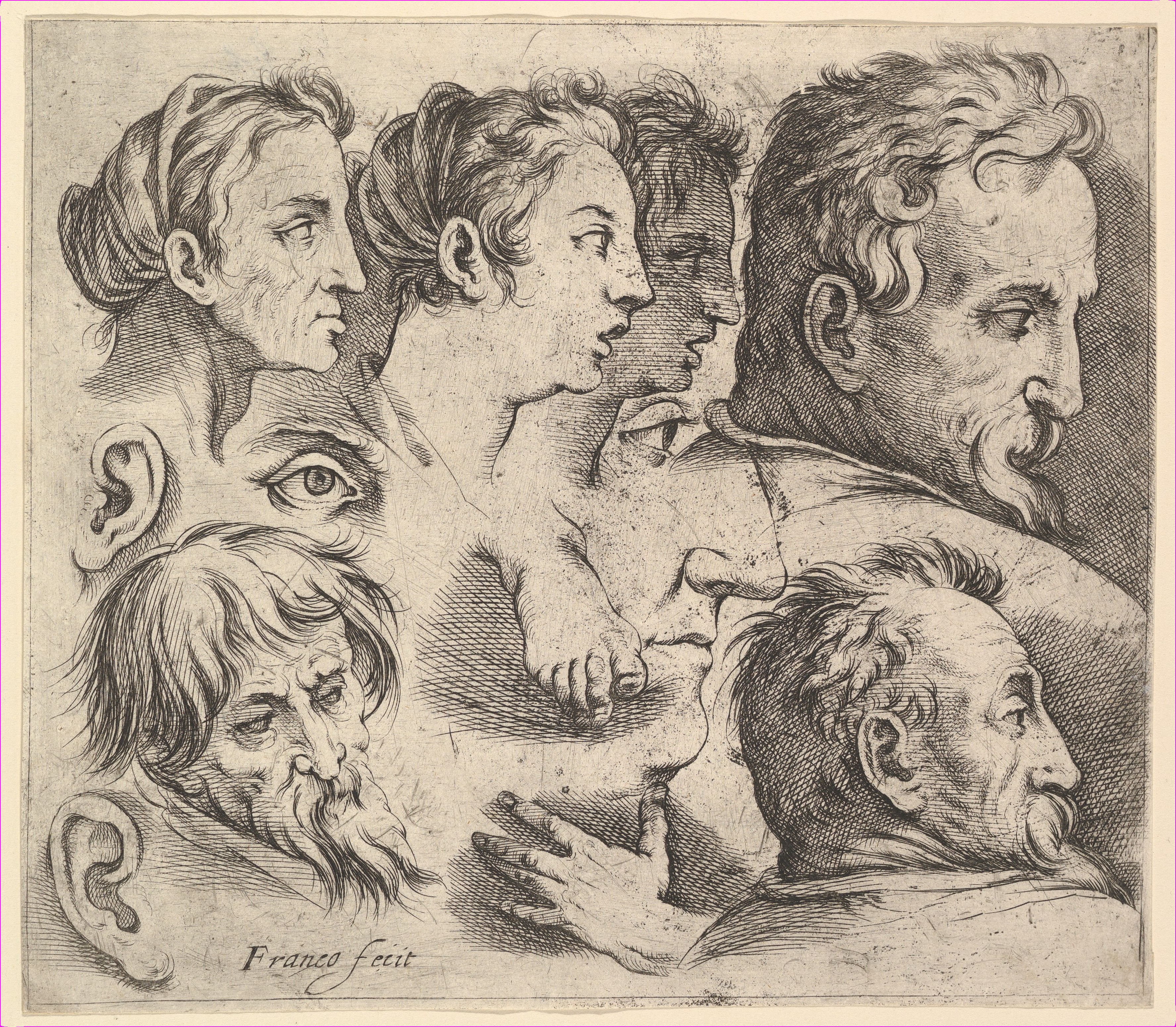[PIEDI] Studies of Heads — Battista Franco