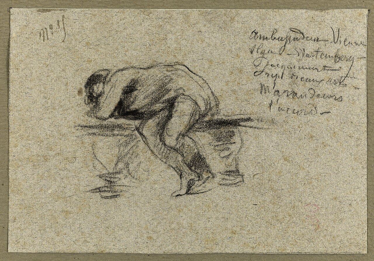 [PIEDI] Etude d'homme allongé sur un banc les pieds au sol (p. 13 de l'album), Paris Musées 20230818154610 — Jean-Baptiste Carpeaux