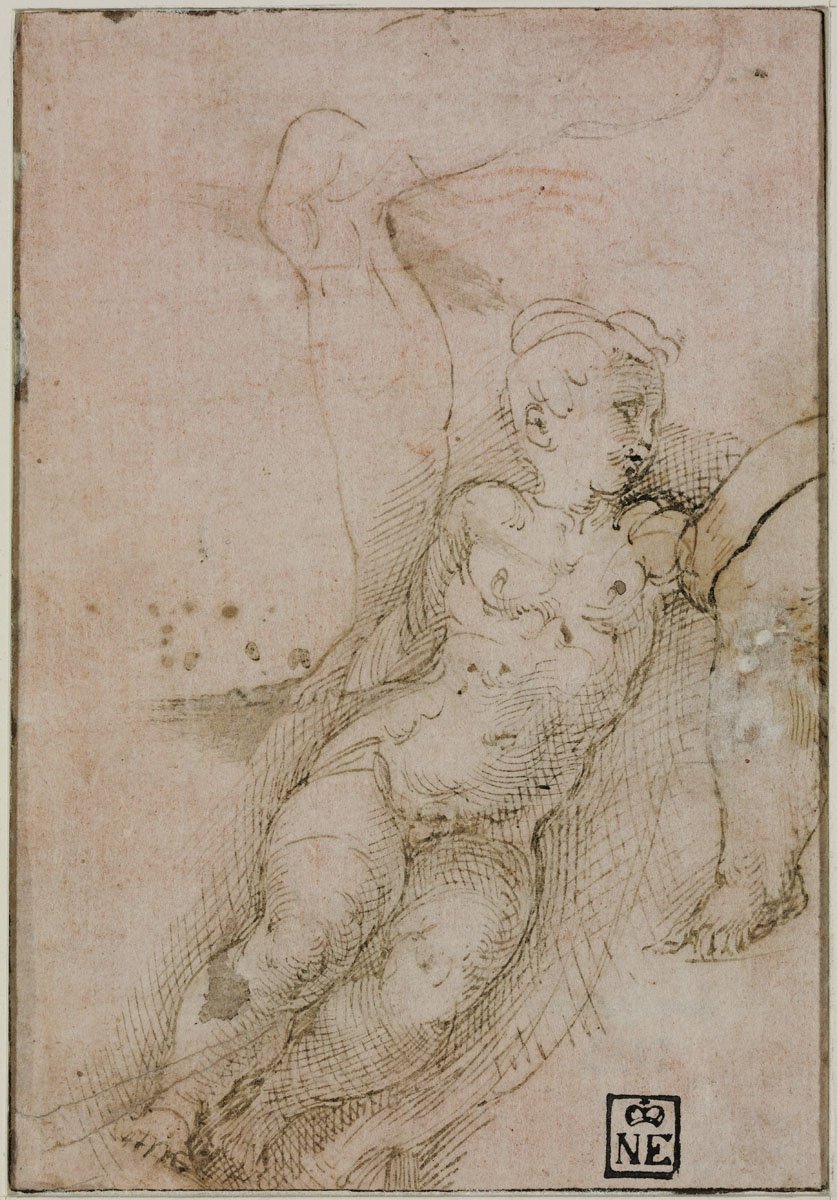 [PIEDI] Parmigianino - after - Study of a Naked Child and Studies of Legs, 2133 — Parmigianino