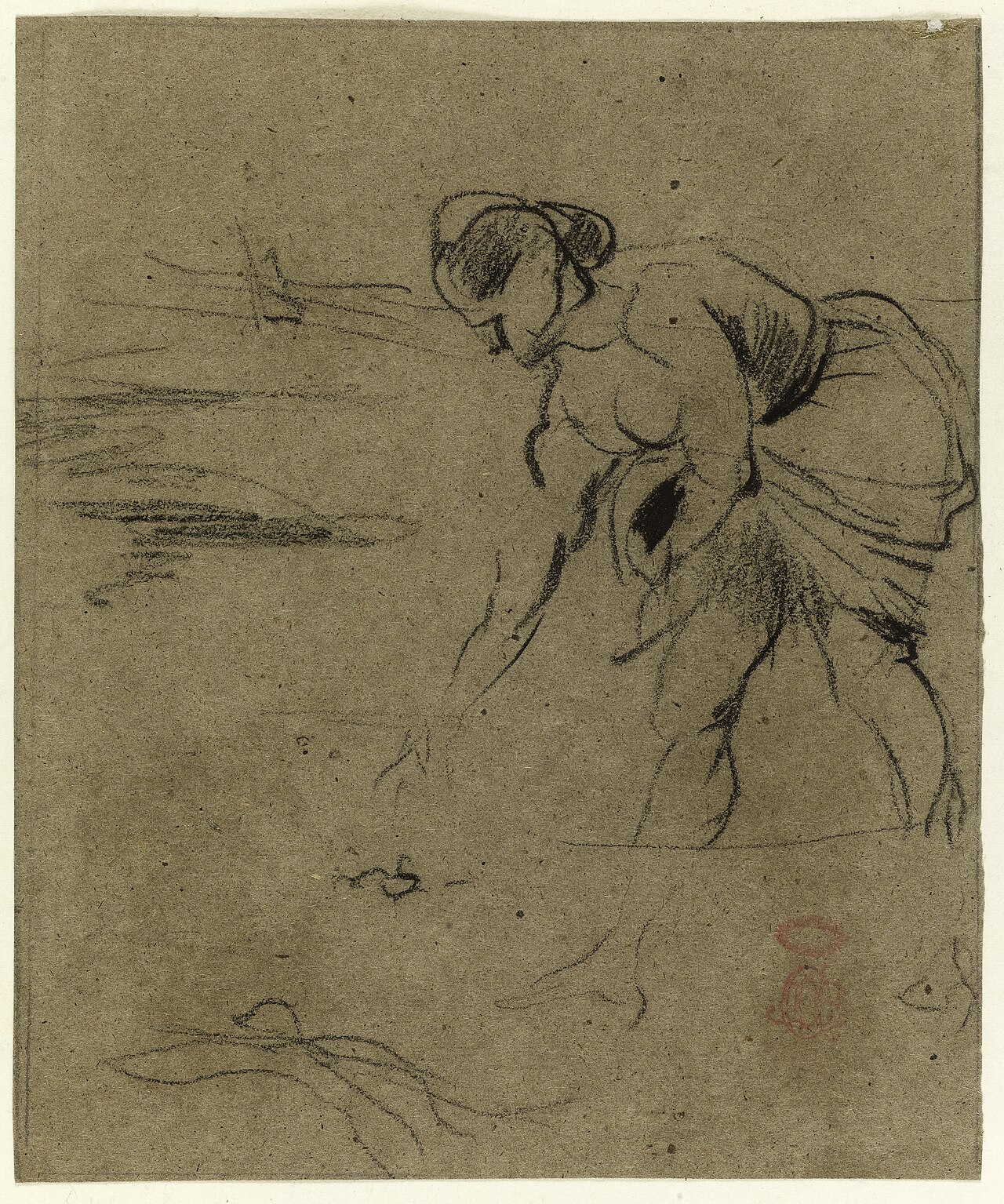 [PIEDI] Etude de femme les pieds dans l'eau (recto) étude de paysage de bord de mer (verso) (p. 70 de l'album), Paris Musées 20230817210010 — Jean-Baptiste Carpeaux