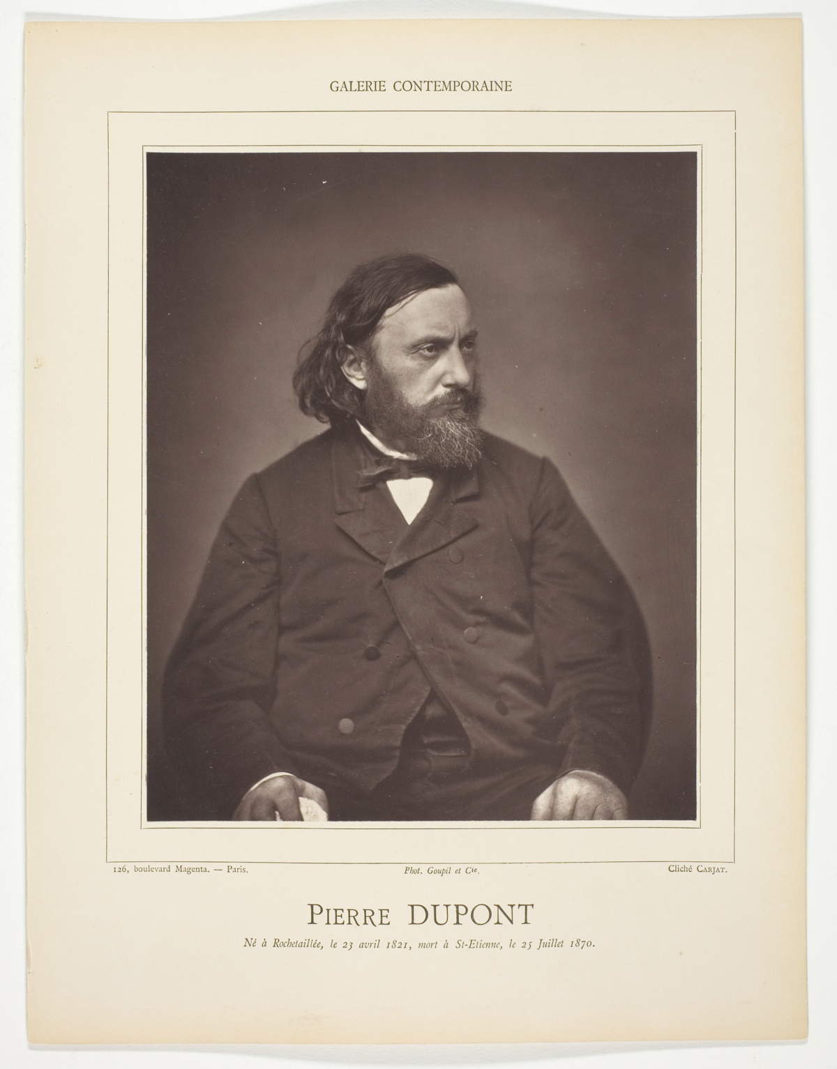 Pierre Dupont — Etienne Carjat