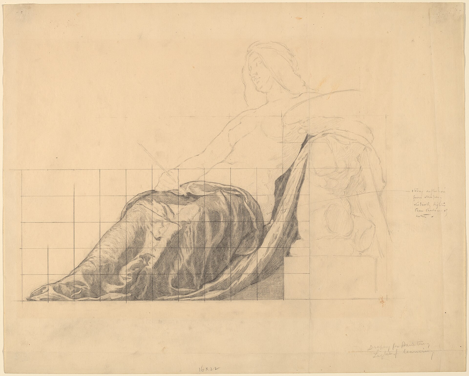 Drapery Study for Reclining Female Study for "Painting" — Kenyon Cox