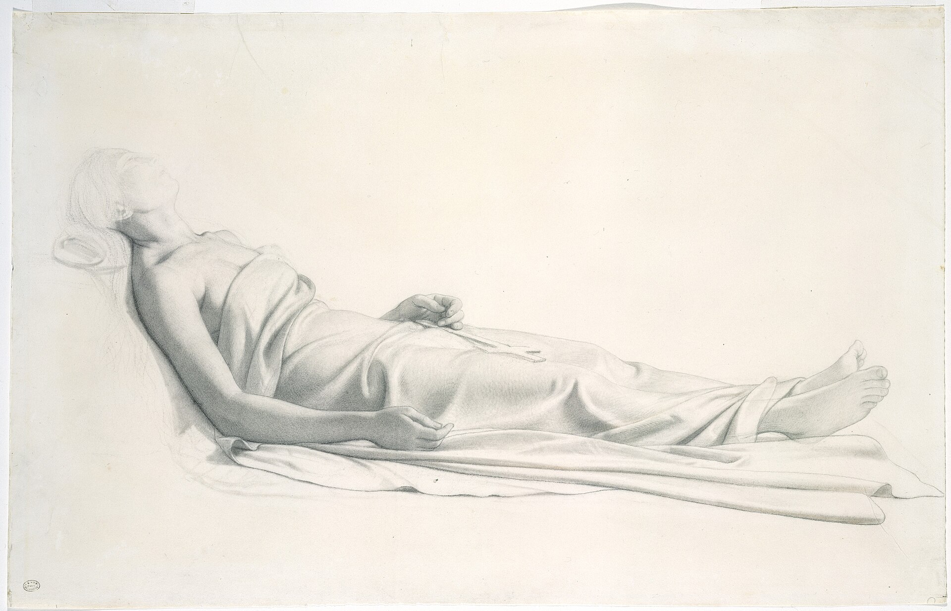 Drapery Study for the Figure of the Dying Mary Magdalen — Creator:Paul Delaroche
