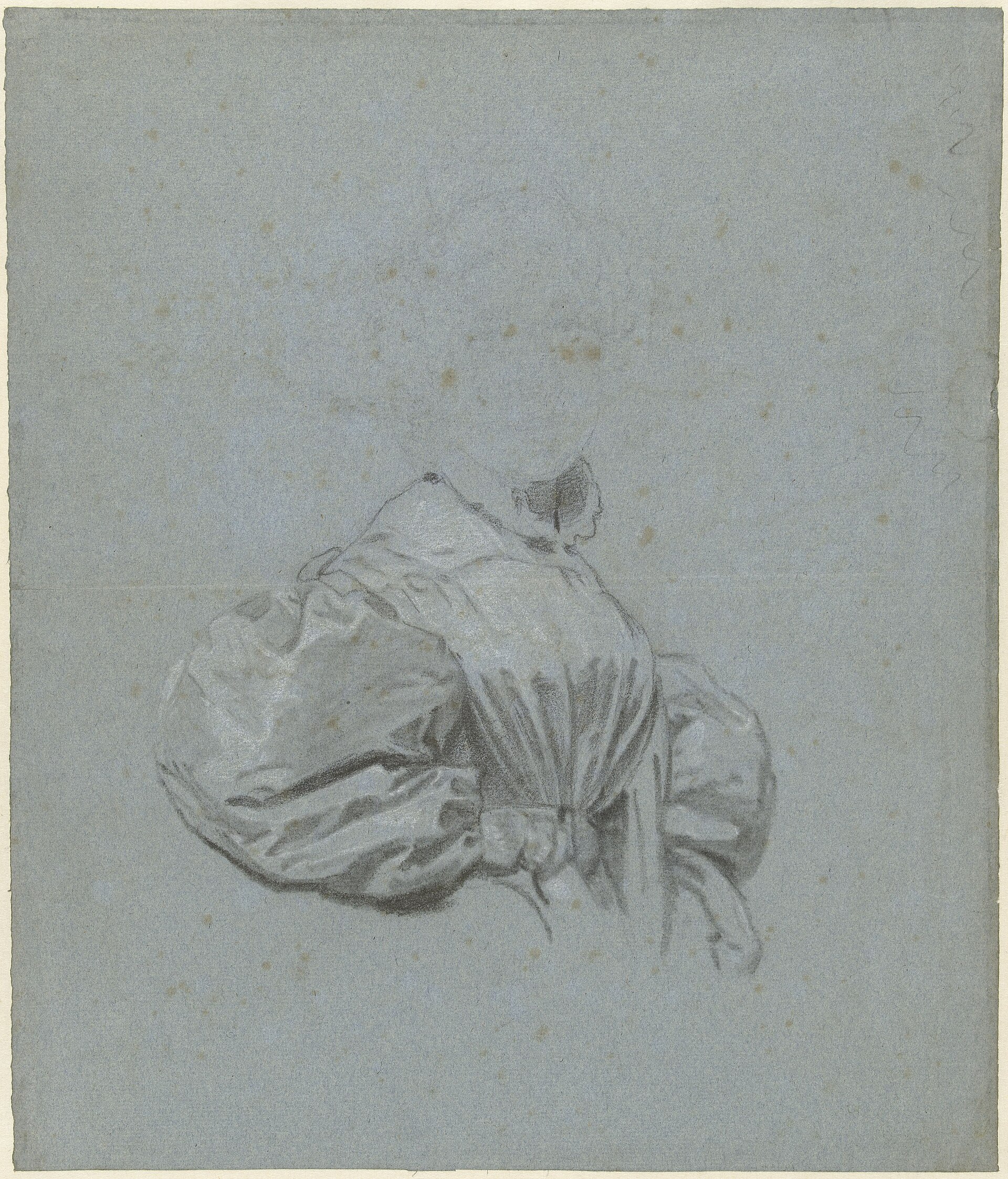 Draperiestudie van onbekende vrouw, RP-T-1959-475(R) — Artista ignoto