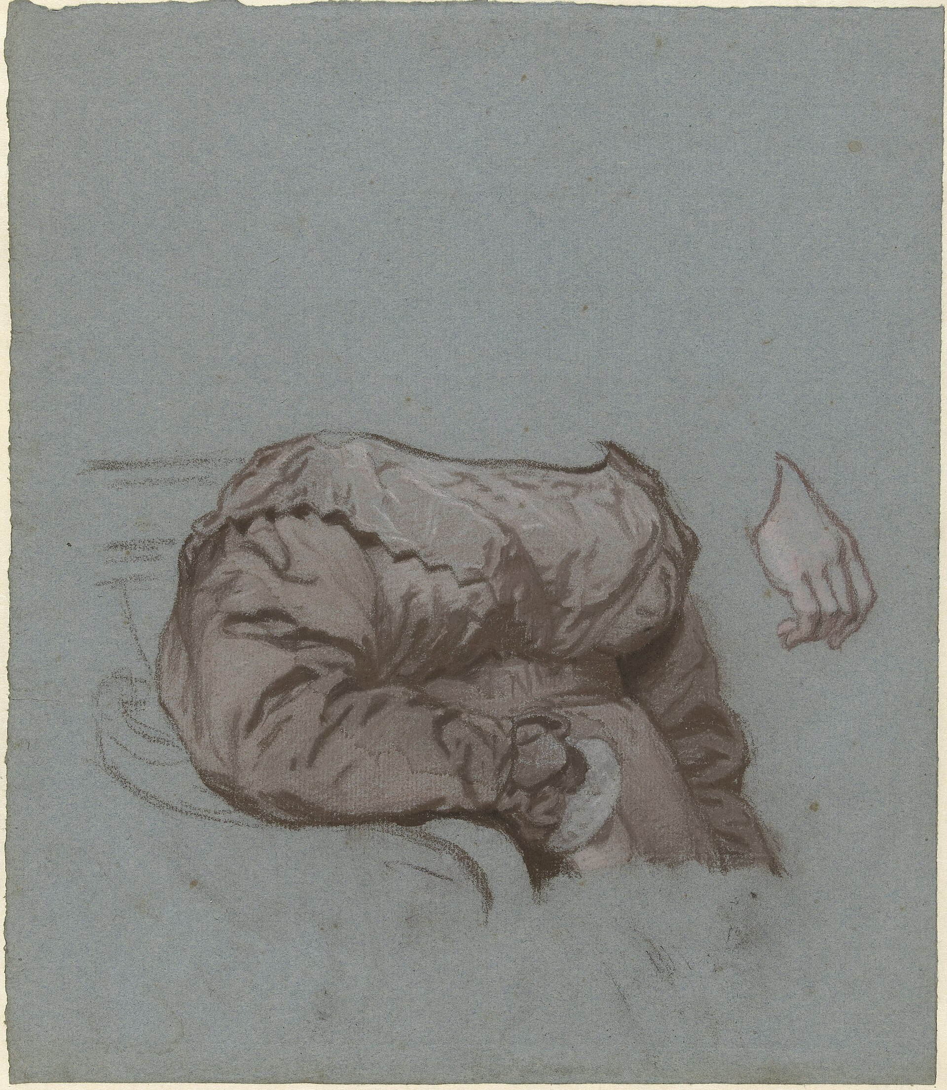 Draperiestudie voor het portret van een onbekende vrouw, RP-T-1959-476 — Unbekannter Künstler