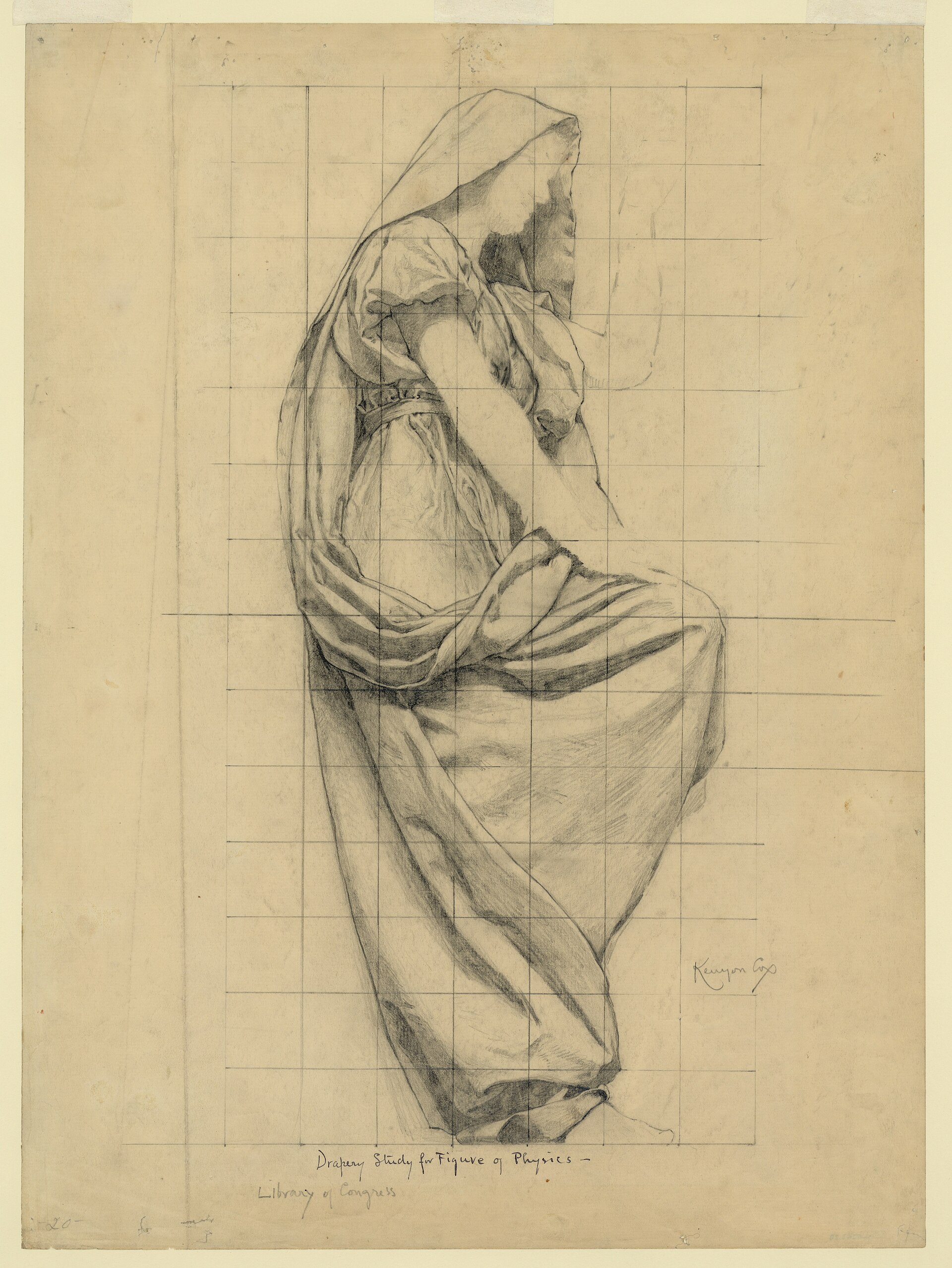 Drapery study for figure of Physics LCCN2004662296 — Cox, Kenyon, 1856-1919, artist