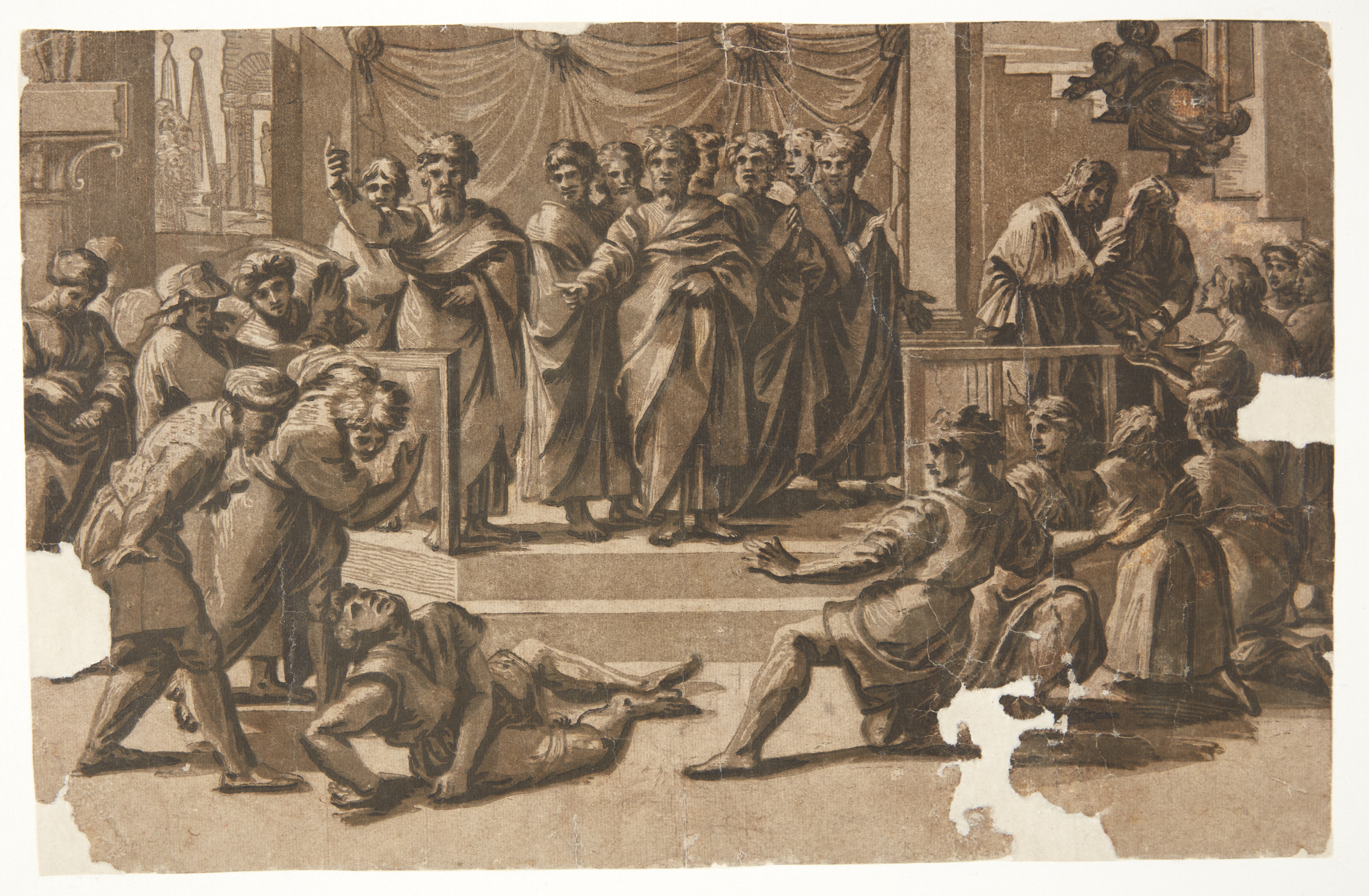 Ananias' død — Ugo da Carpi