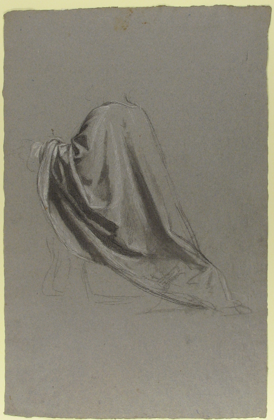 Drapery Study for a Bishop (lower register; study for wall paintings in the Chapel of Saint Remi, Sainte-Clotilde, Paris, 1858) — Isidore Pils