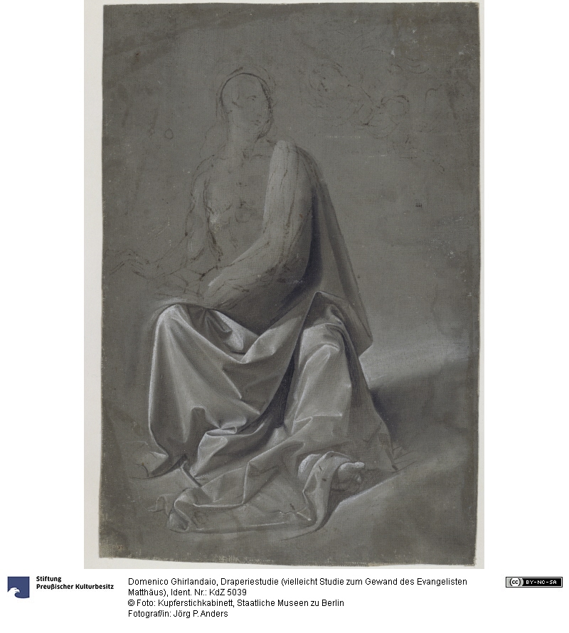 Drapery study (possibly study of the robe of Matthew the Evangelist) label QS:Len-gb,"Drapery study (possibly study of the robe of Matthew the Evangelist)" label QS:Len,"Drapery st — Domenico Ghirlandaio