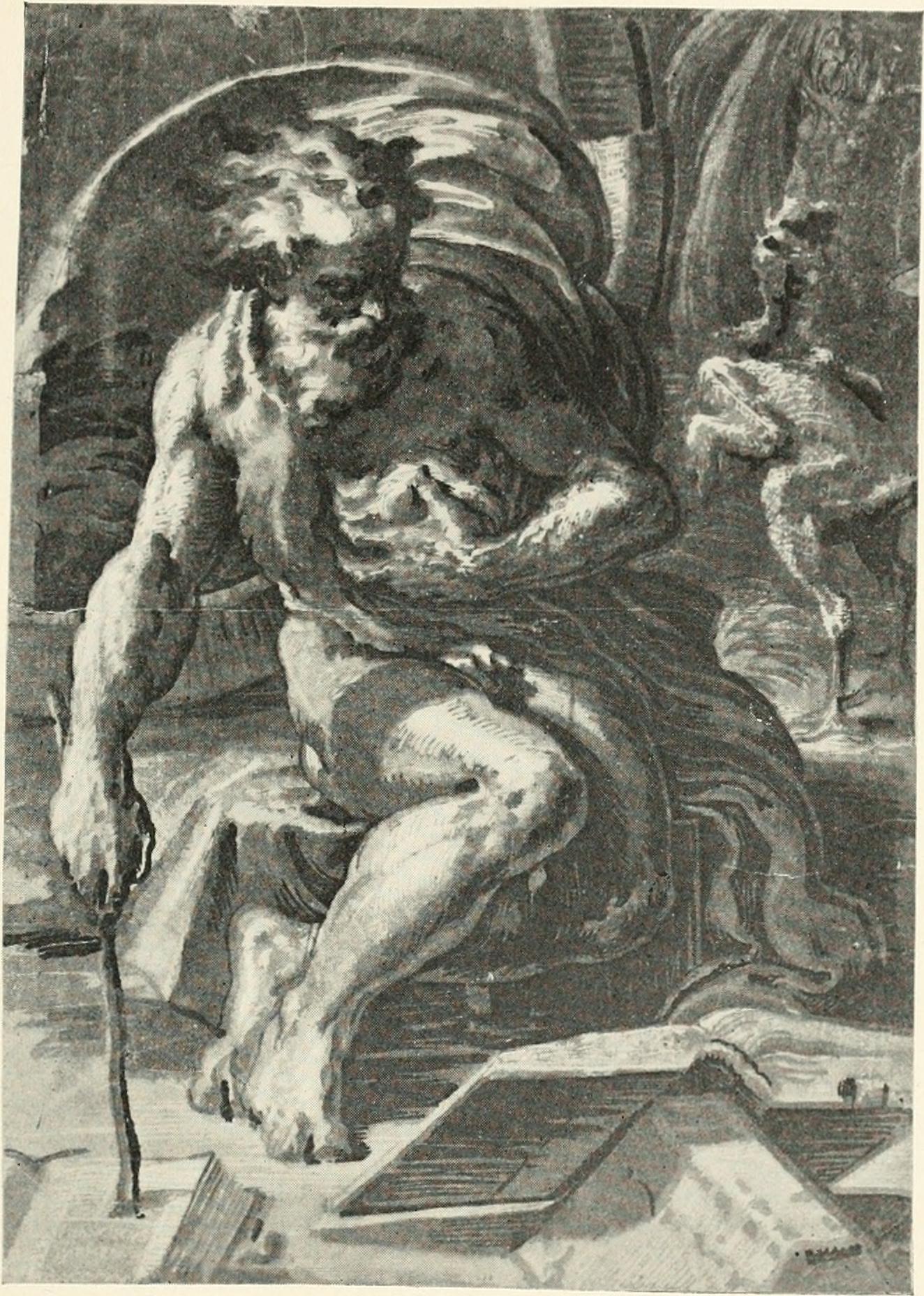 Diogenes. Chiaroscuro woodcut by Ugo da Carpi — Internet Archive Book Images