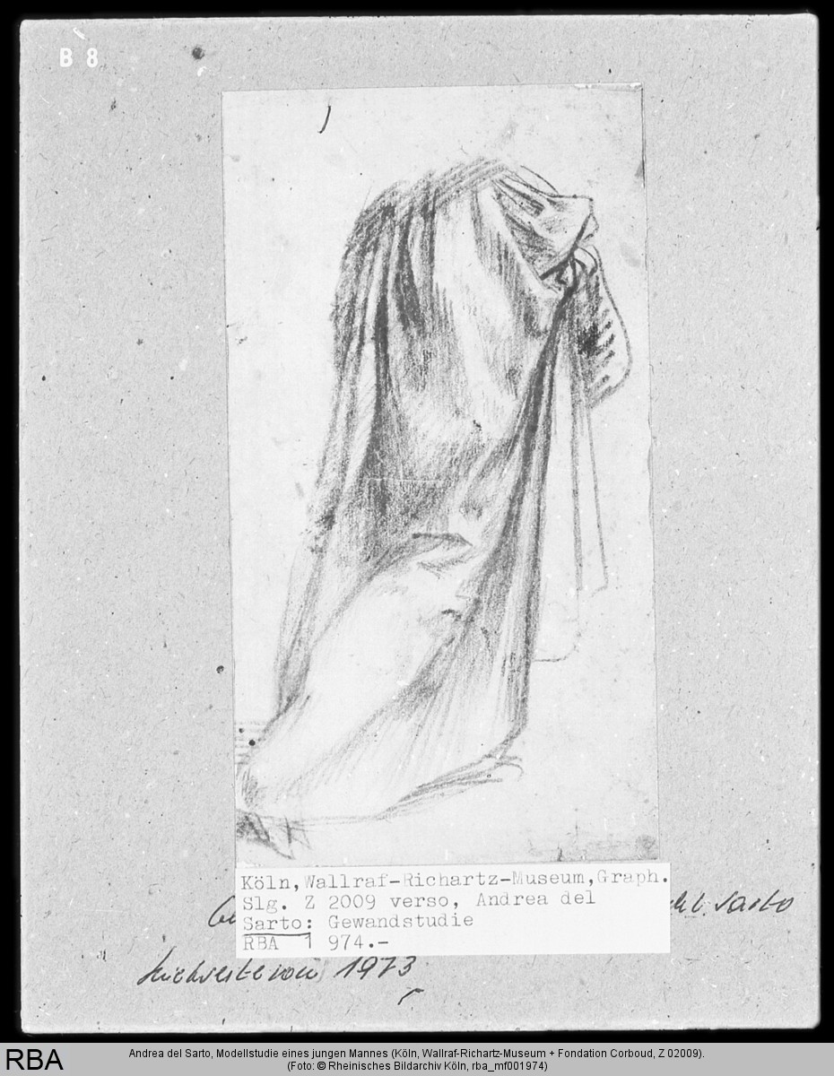 Andrea del Sarto - Verso Gewandstudie, Z 02009 — Andrea Sarto
