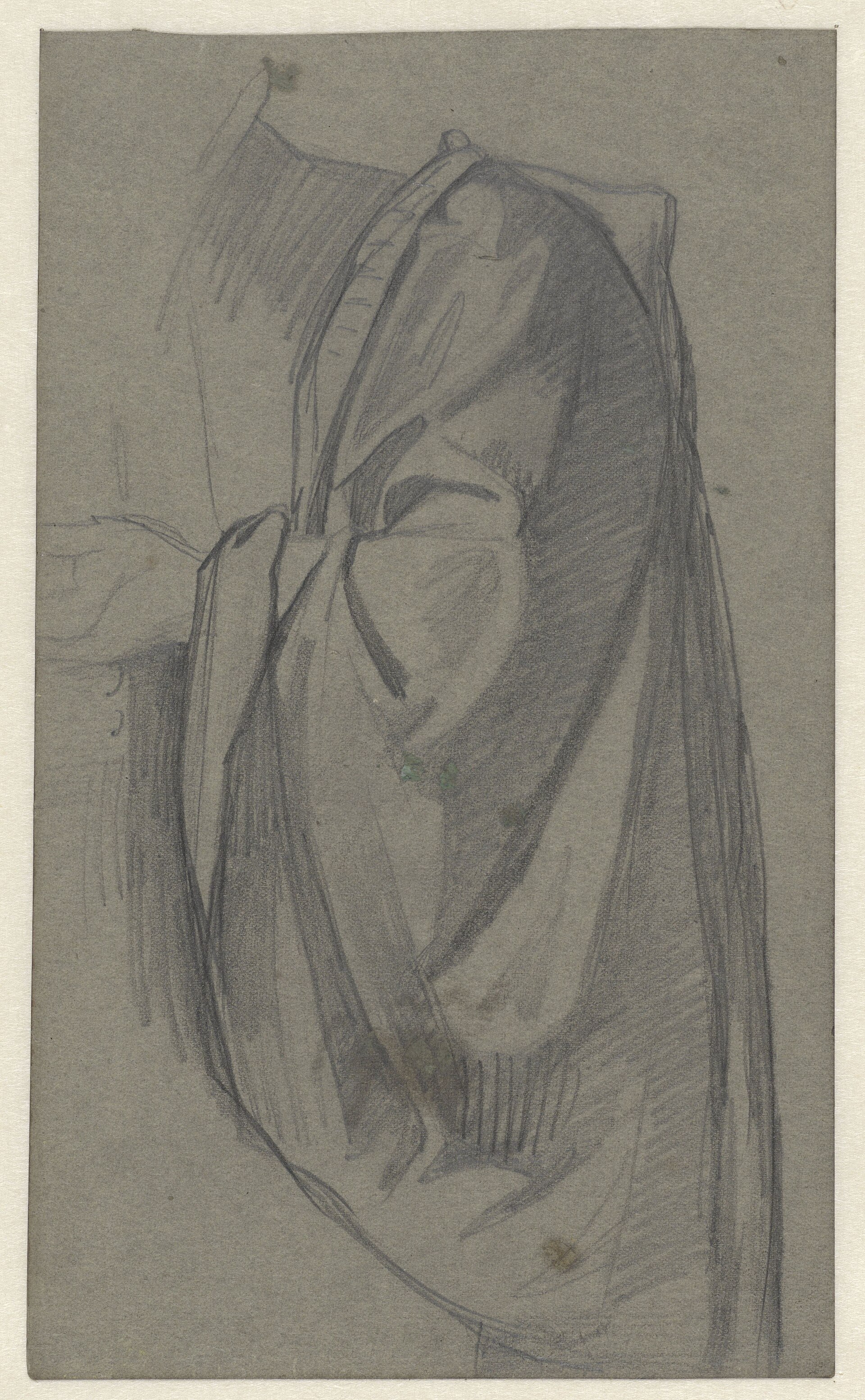 Draperiestudie van de mouw van een mantel, RP-T-1949-73 — Artista ignoto