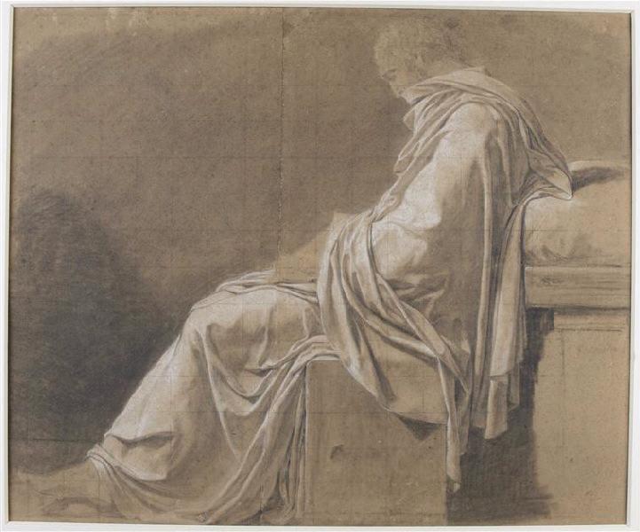 David - Personnage assis, étude de draperie, 1938 DF 234 — Jacques-Louis David