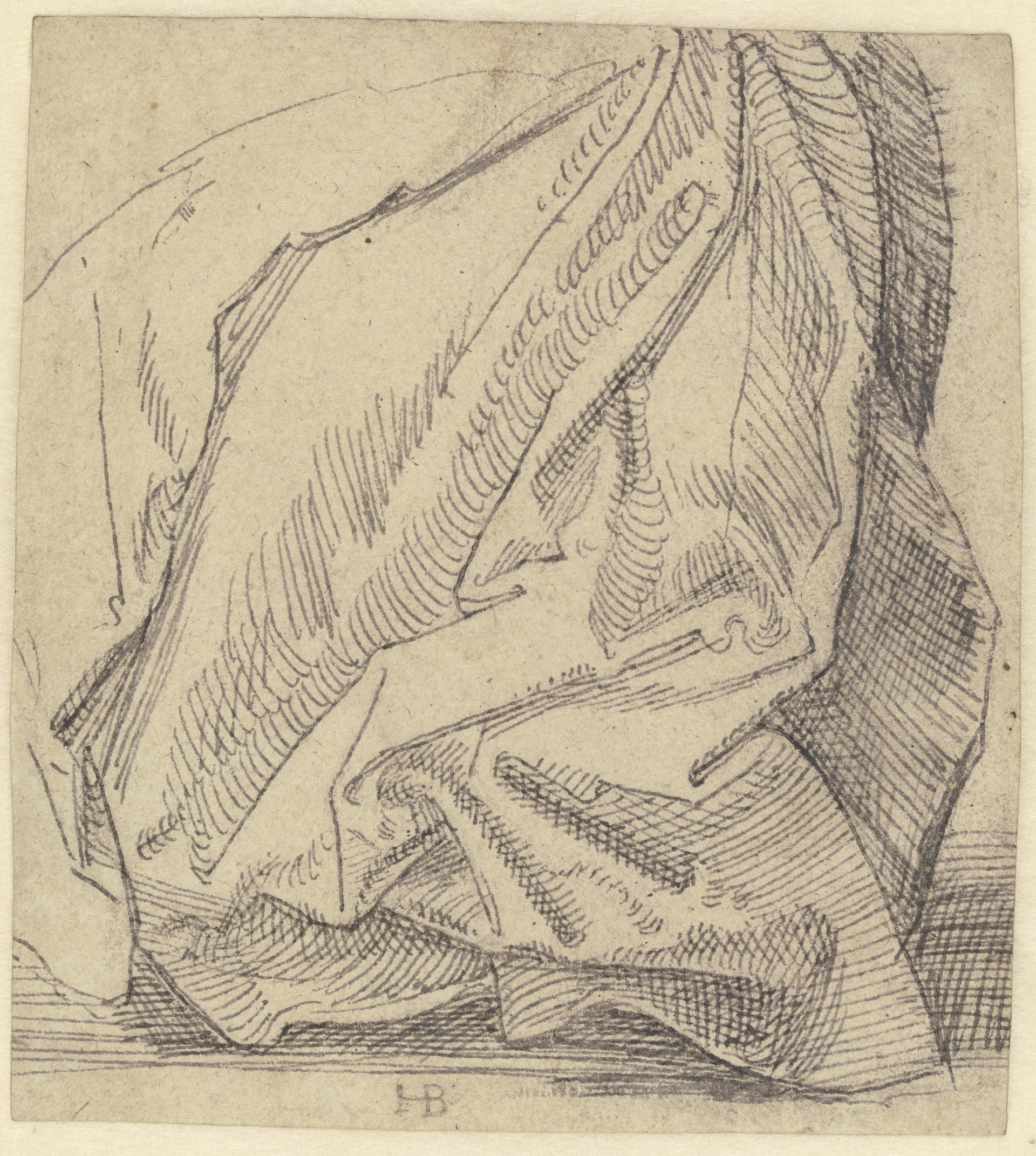 Draperiestudie nach einem Rock — Hans Brosamer